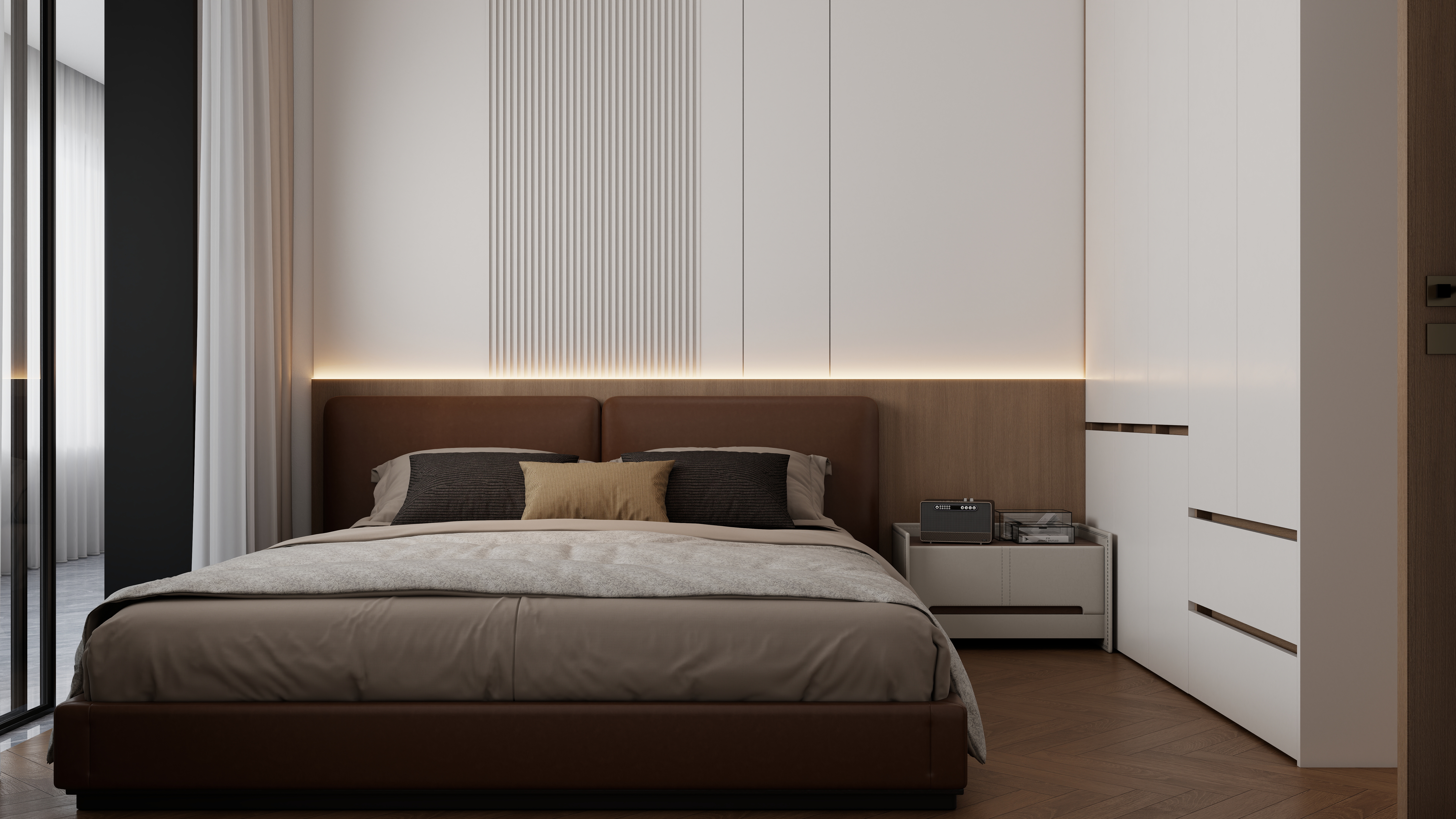 李佳洋-城市花园120平意式3室一层次卧装修效果图第3张