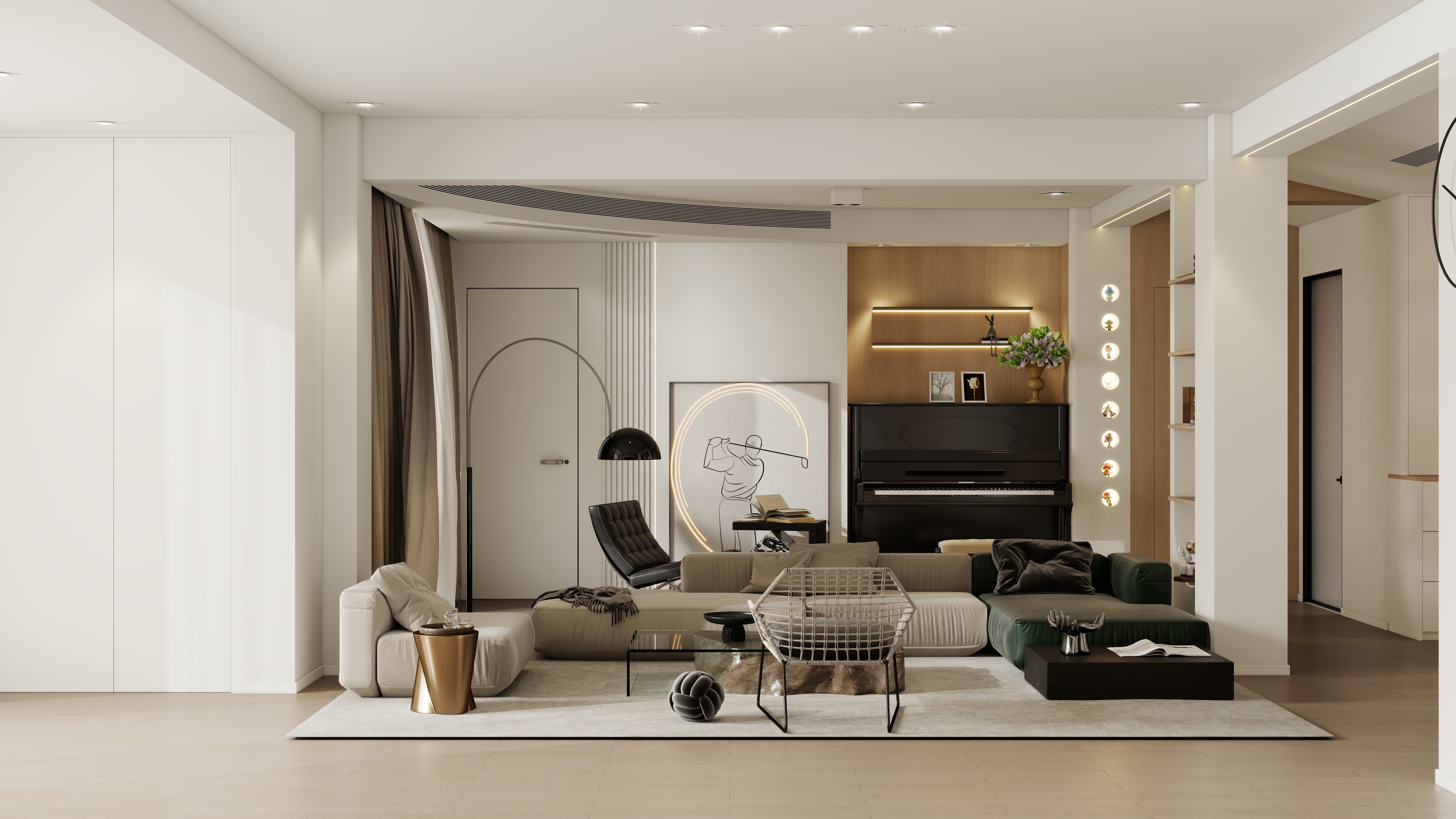 设计师珂源-凤凰花园-3期原木奶油127㎡2室一层客餐厅装修效果图第1张