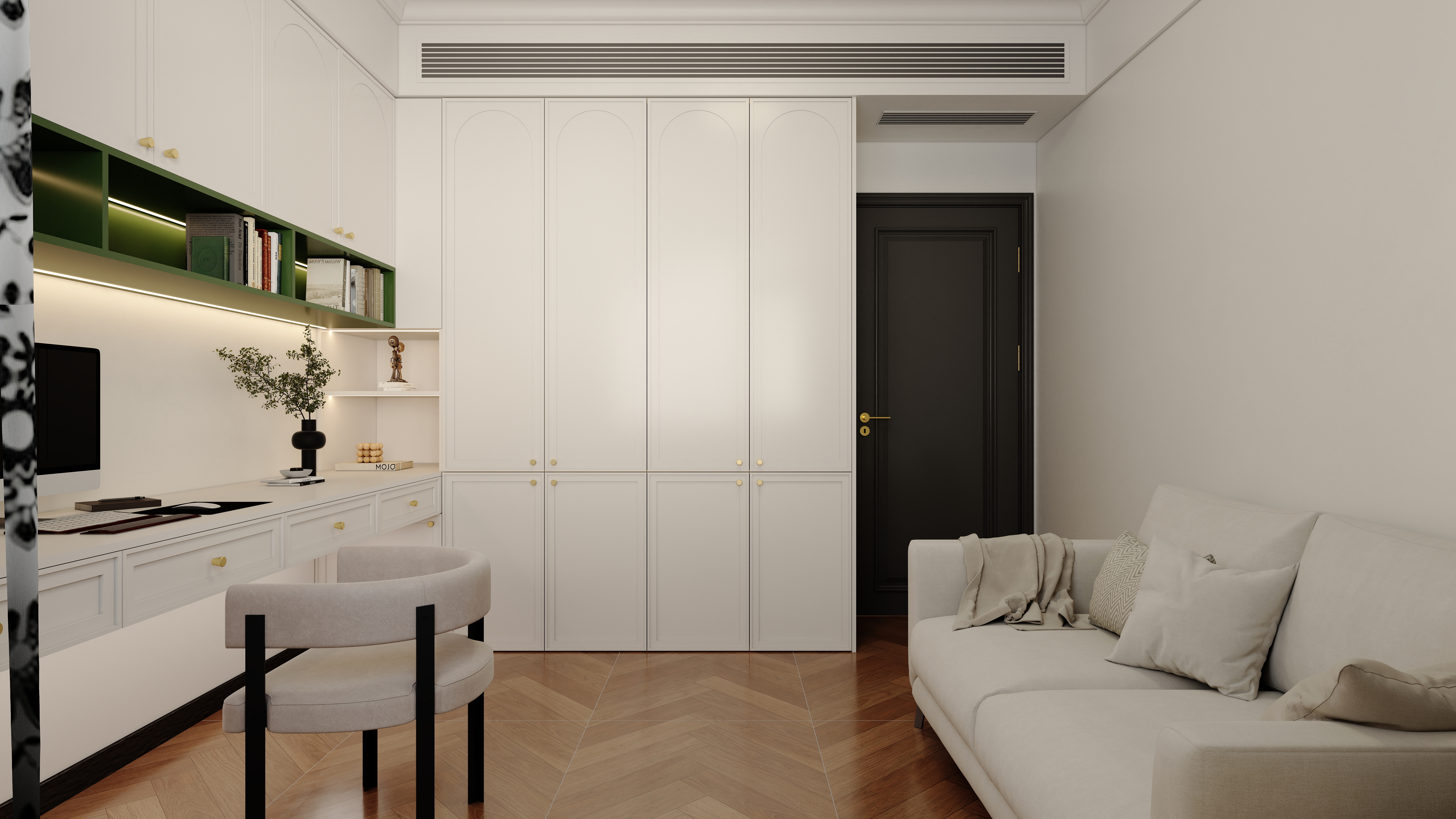 YY.洛洛-法式 146㎡  三室 一层多功能室装修效果图第1张