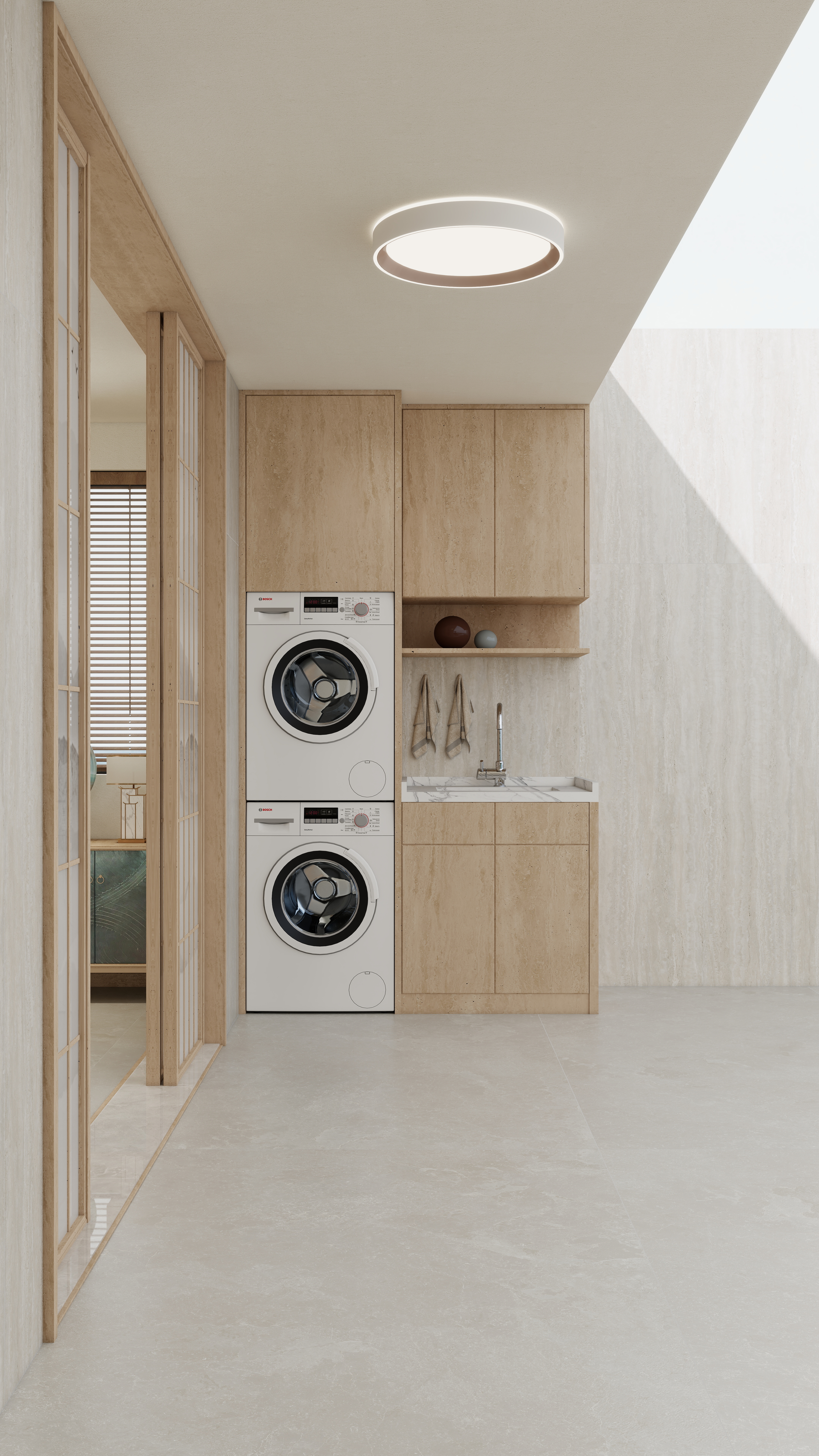 张煜强煜境设计-537平米简约宋氏中式自建别墅三层生活阳台装修效果图第1张