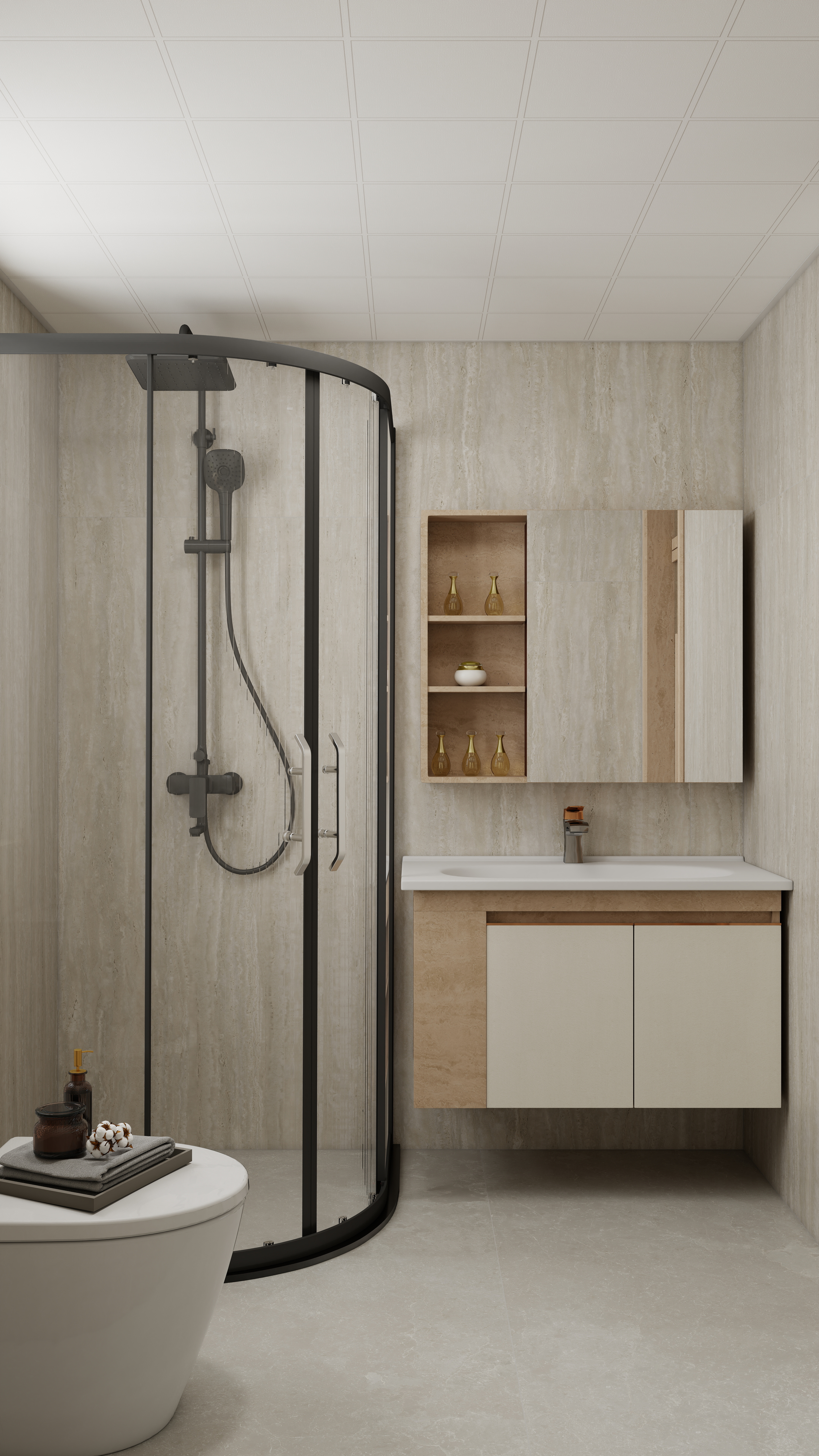 张煜强煜境设计-537平米简约宋氏中式自建别墅三层卫生间装修效果图第2张