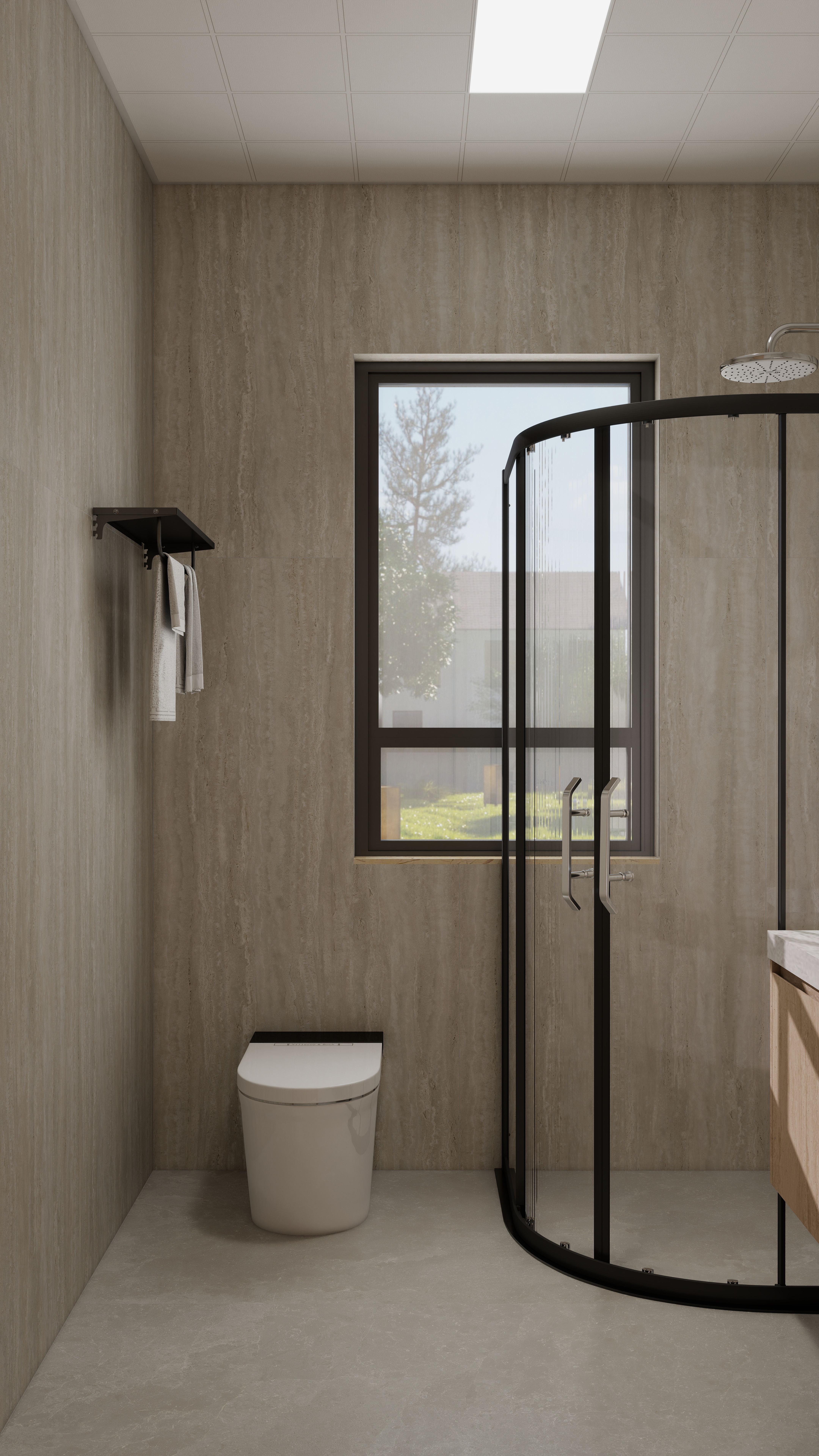 张煜强煜境设计-537平米简约宋氏中式自建别墅一层卫生间装修效果图第2张