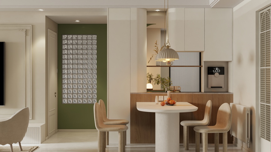 设计师珂源-美联奥公馆奶油112㎡3室装修效果图