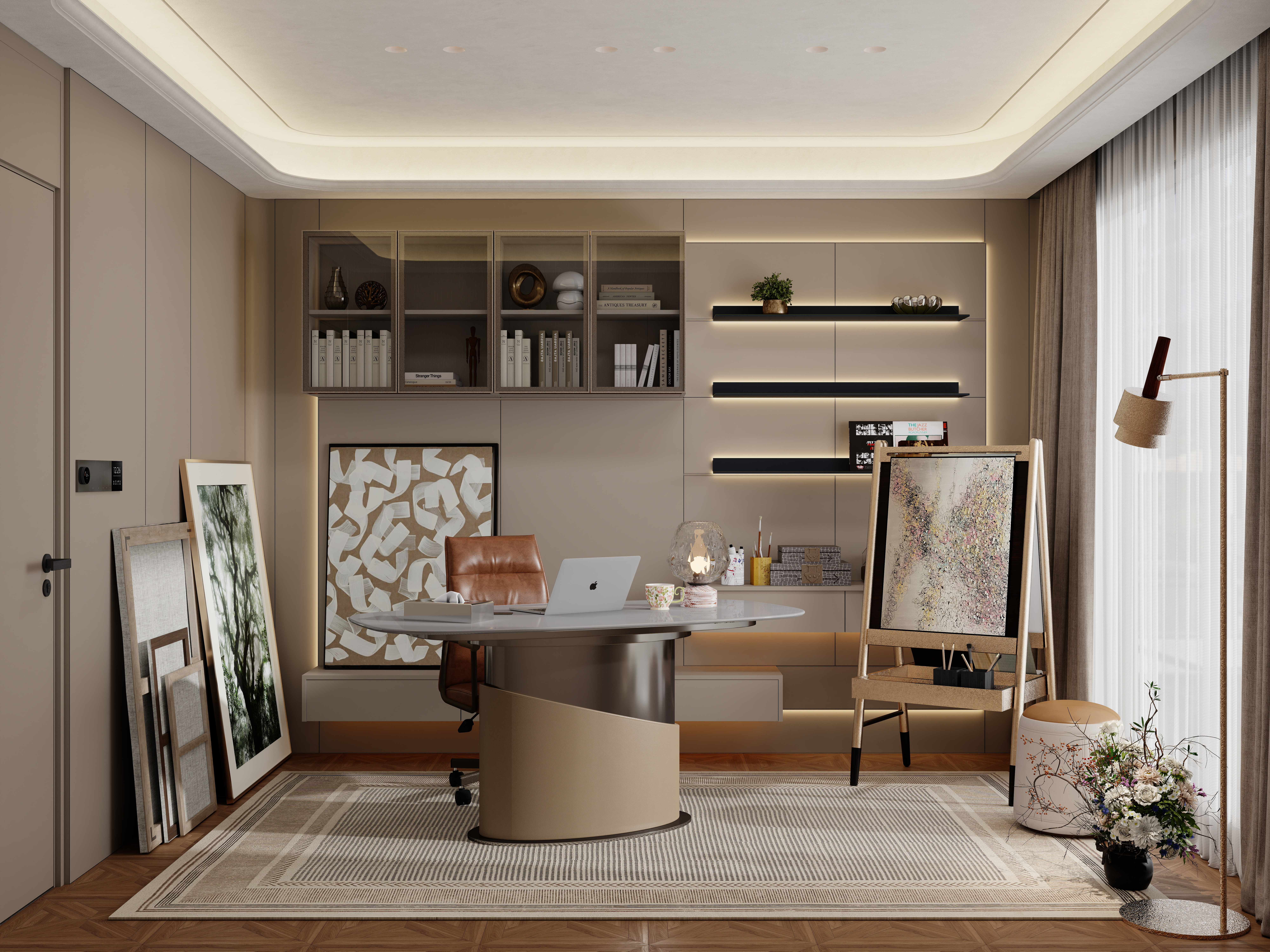 点点设计.-品质轻奢·艺术与品质的家一层功能房画室装修效果图第3张
