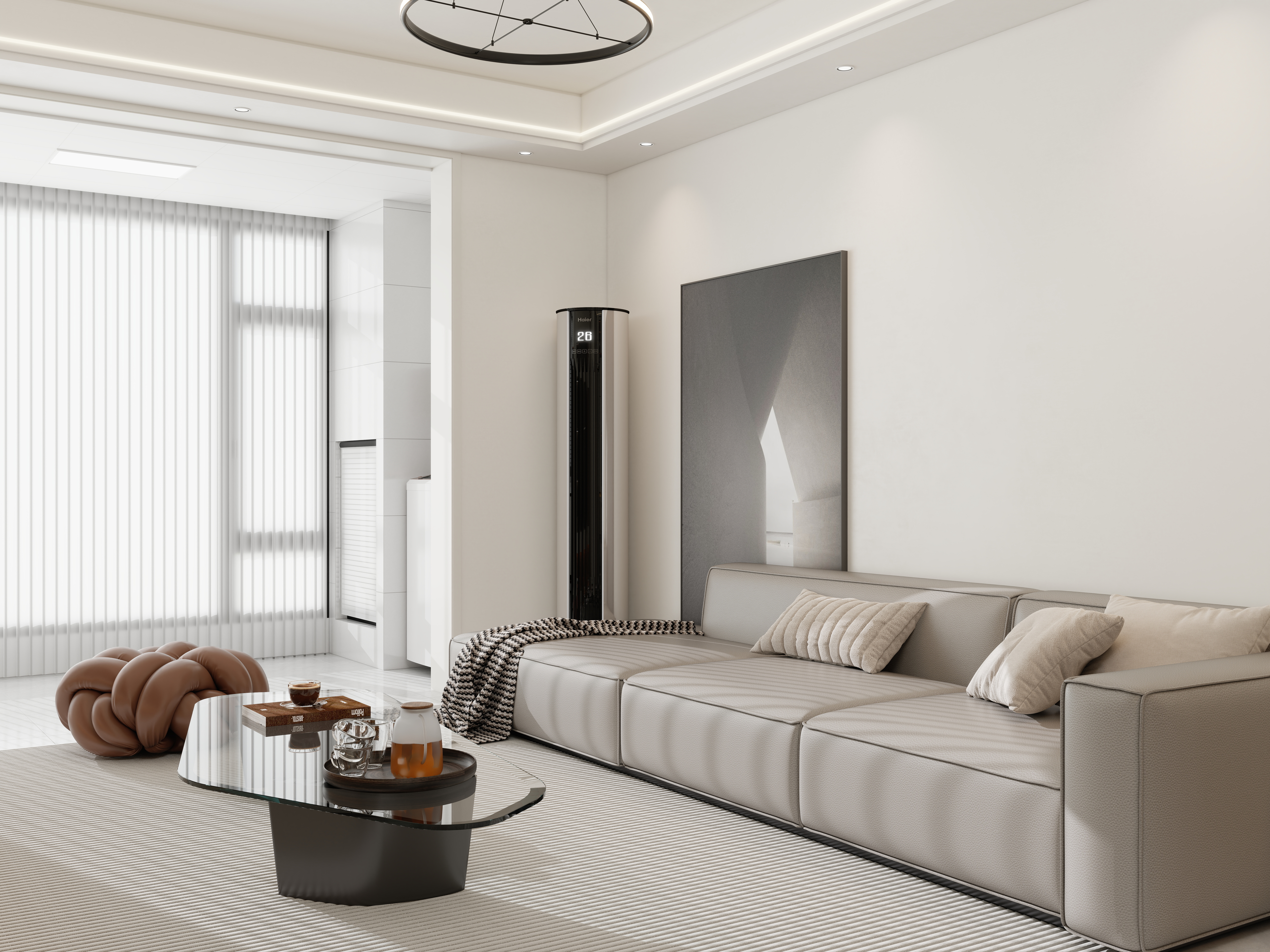 李佳洋-金山花苑107平现代3室一层客餐厅装修效果图第2张