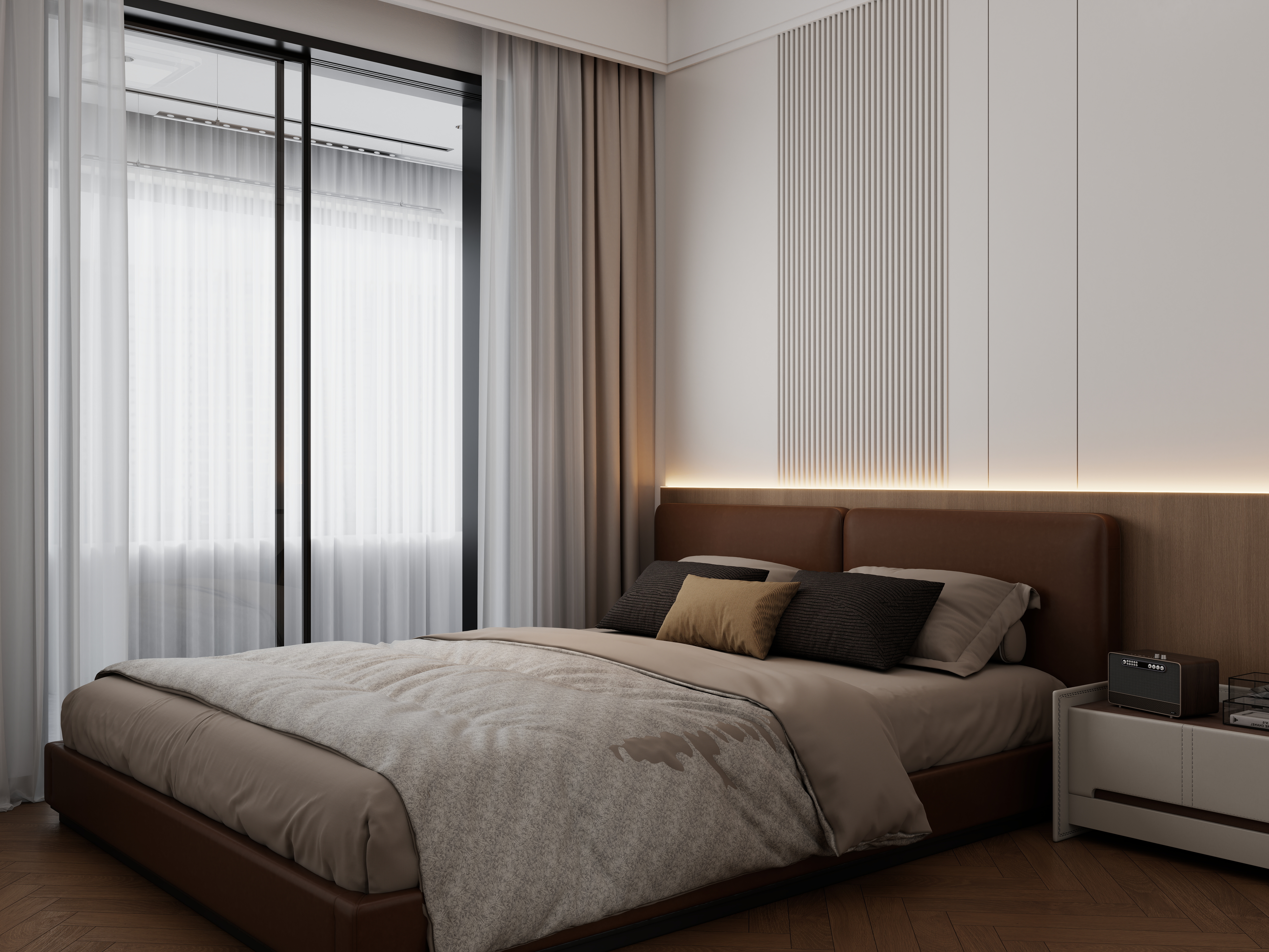 李佳洋-城市花园120平意式3室一层次卧装修效果图第1张