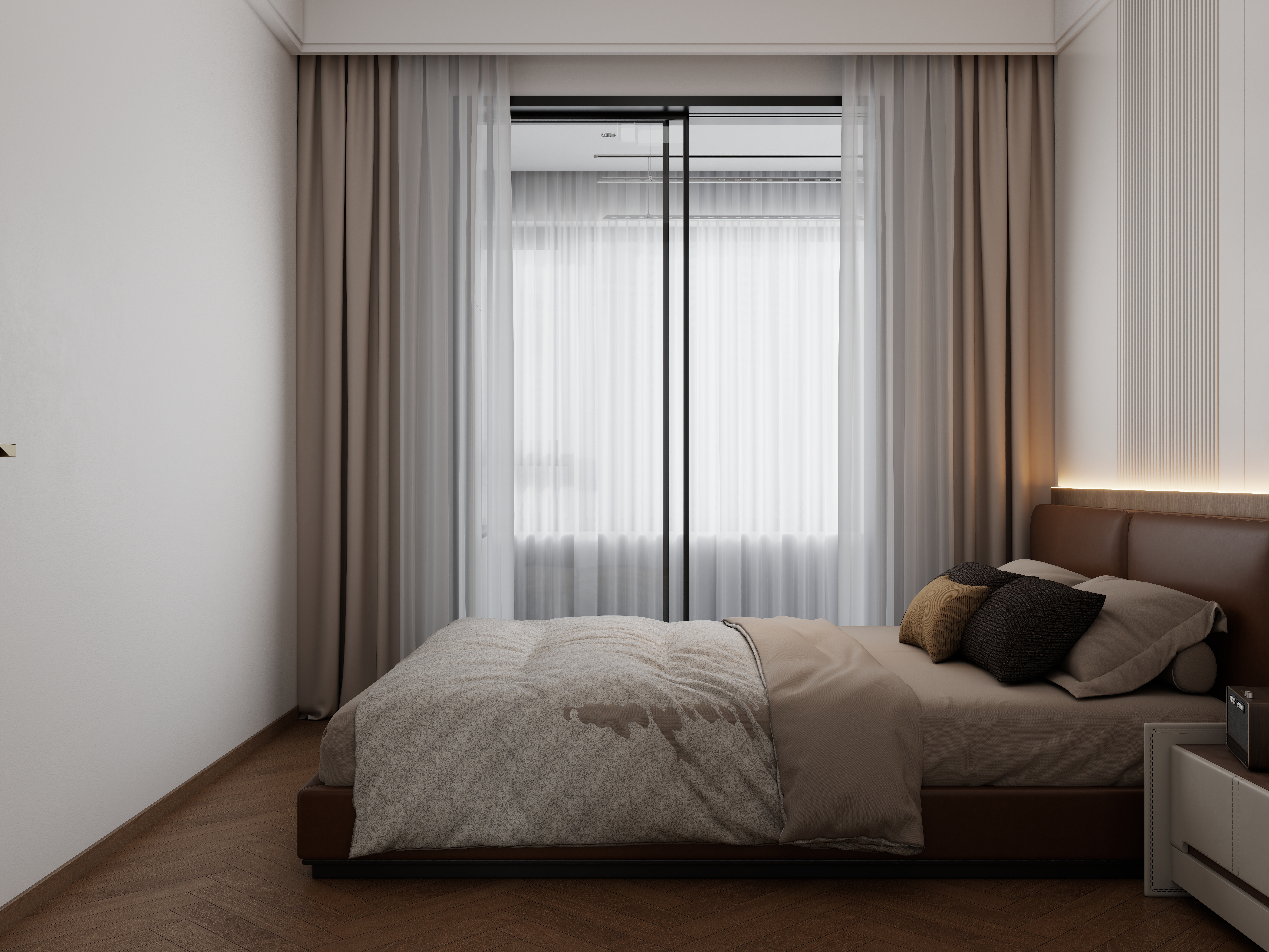 李佳洋-城市花园120平意式3室一层次卧装修效果图第2张