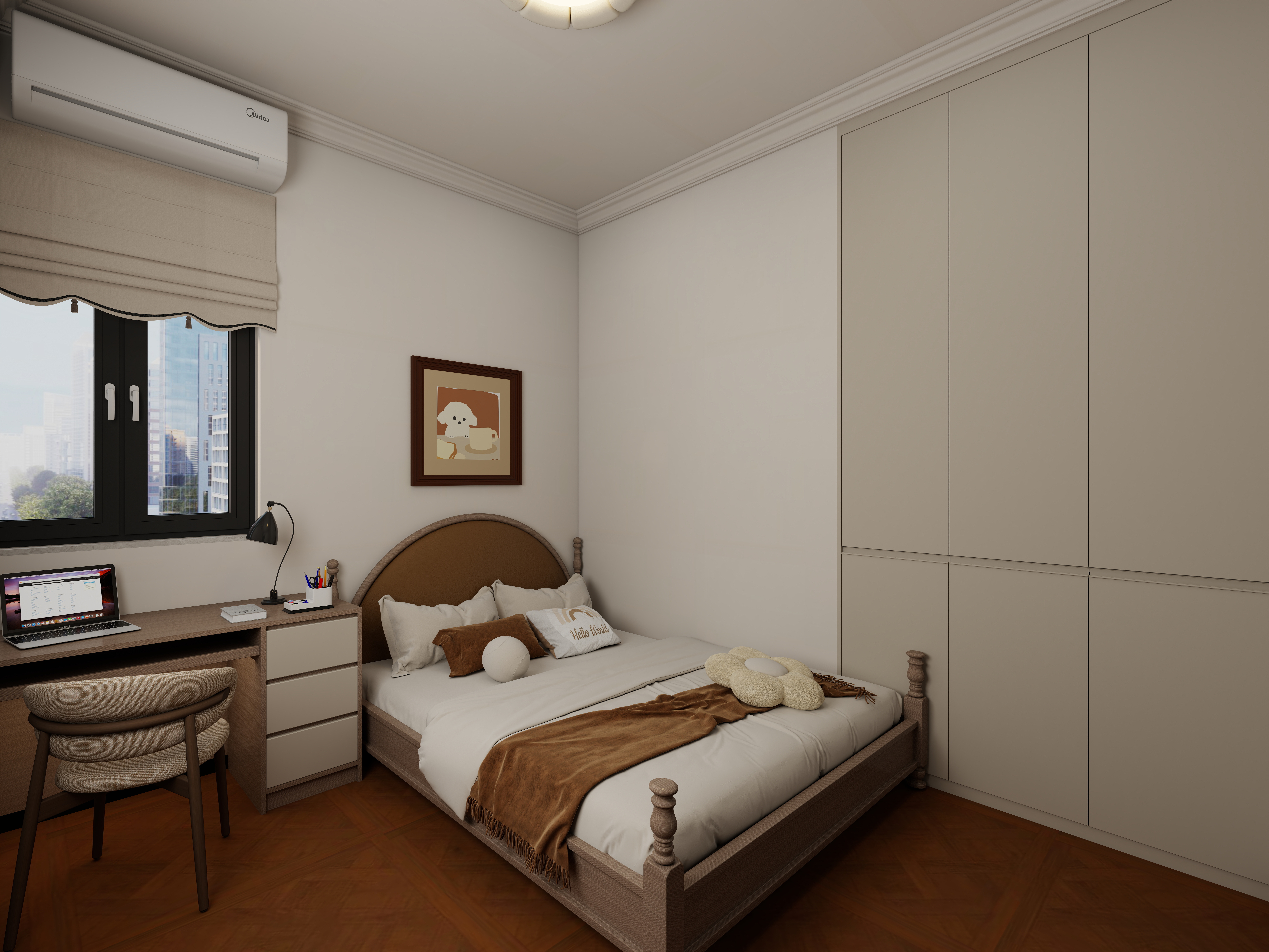 惠州装修找沫竹-惠州-山水芳邻-深古一层卧室一装修效果图第2张