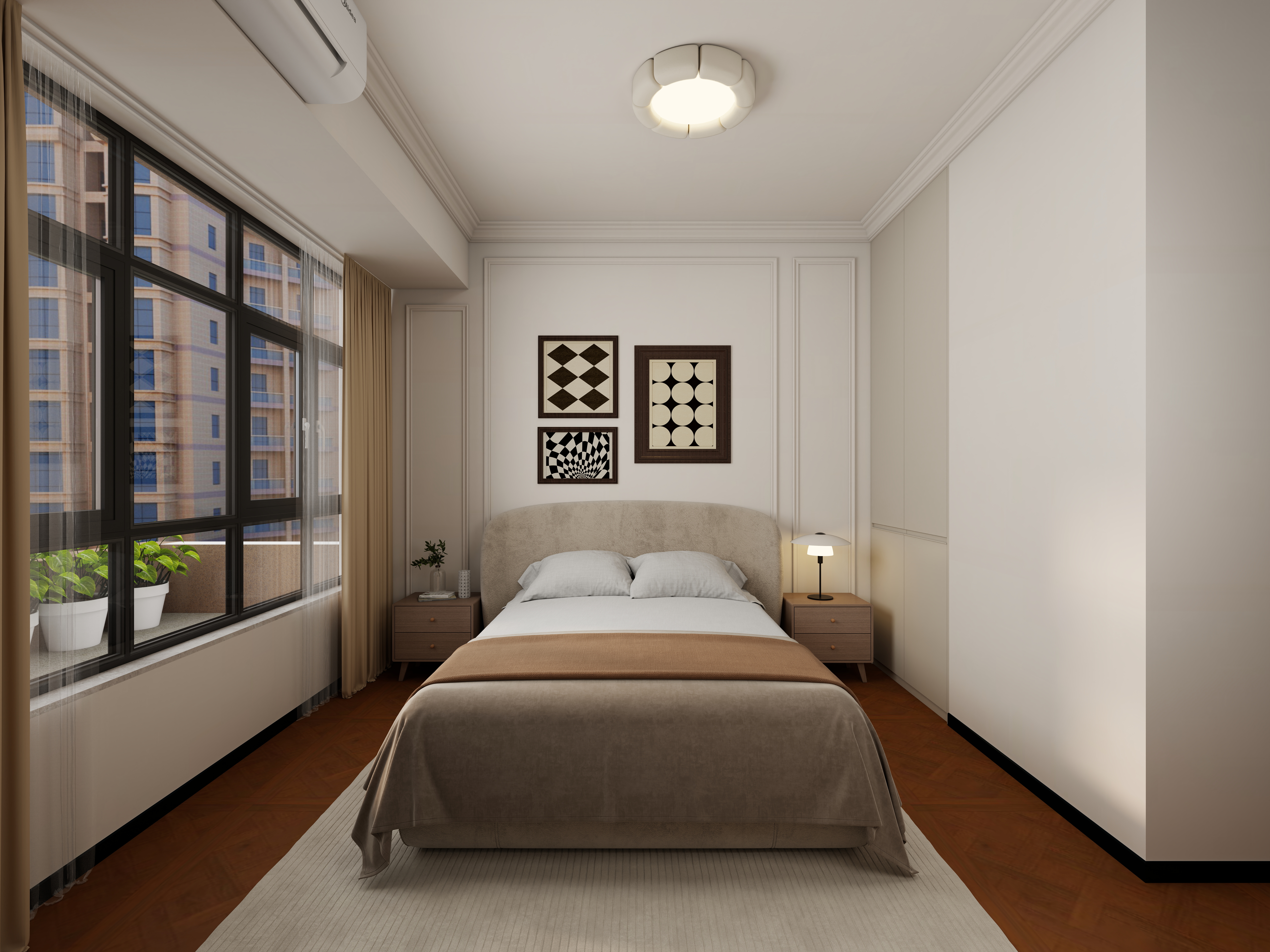 惠州装修找沫竹-惠州-山水芳邻-深古一层主卧装修效果图第1张