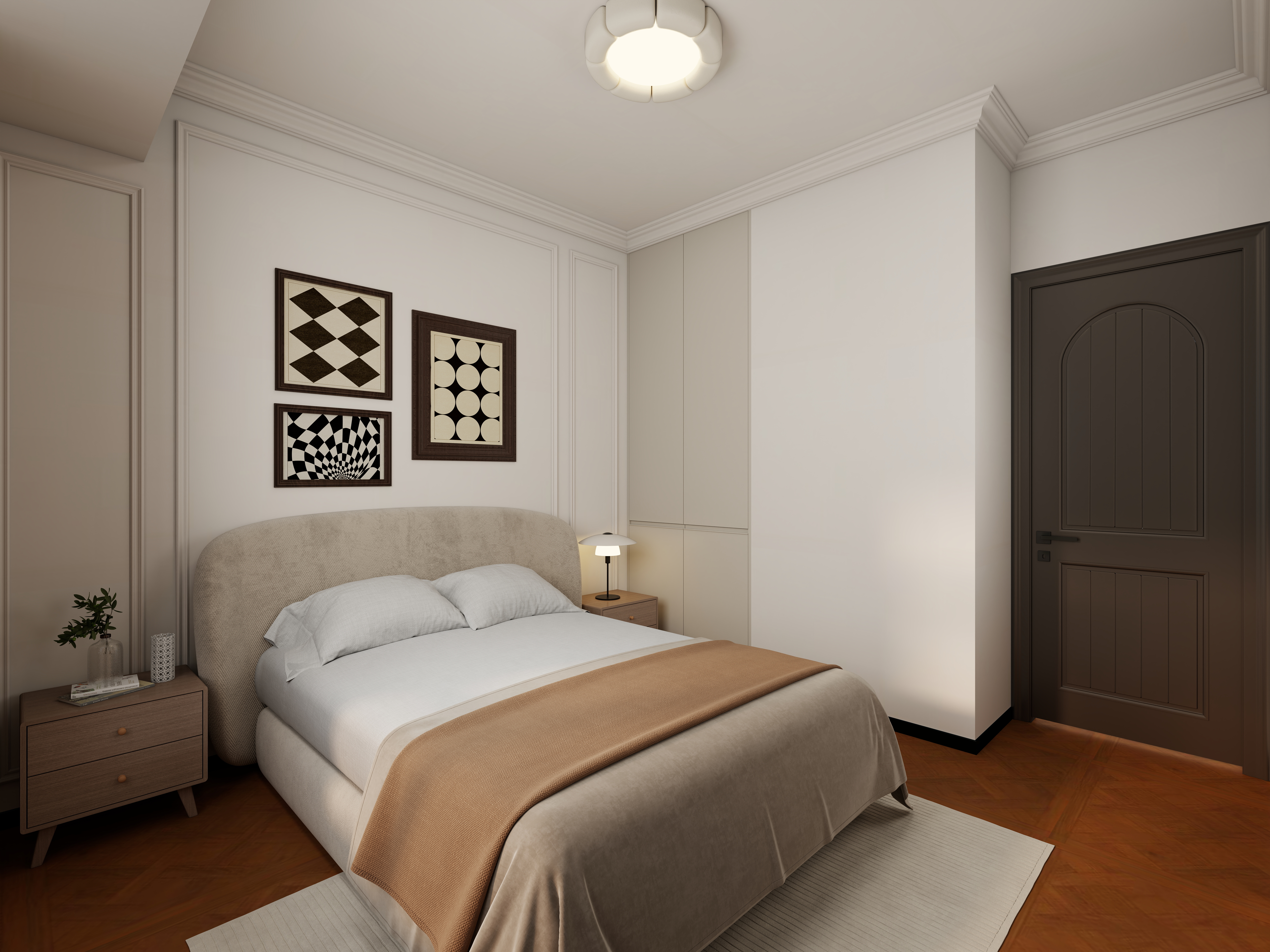 惠州装修找沫竹-惠州-山水芳邻-深古一层主卧装修效果图第2张