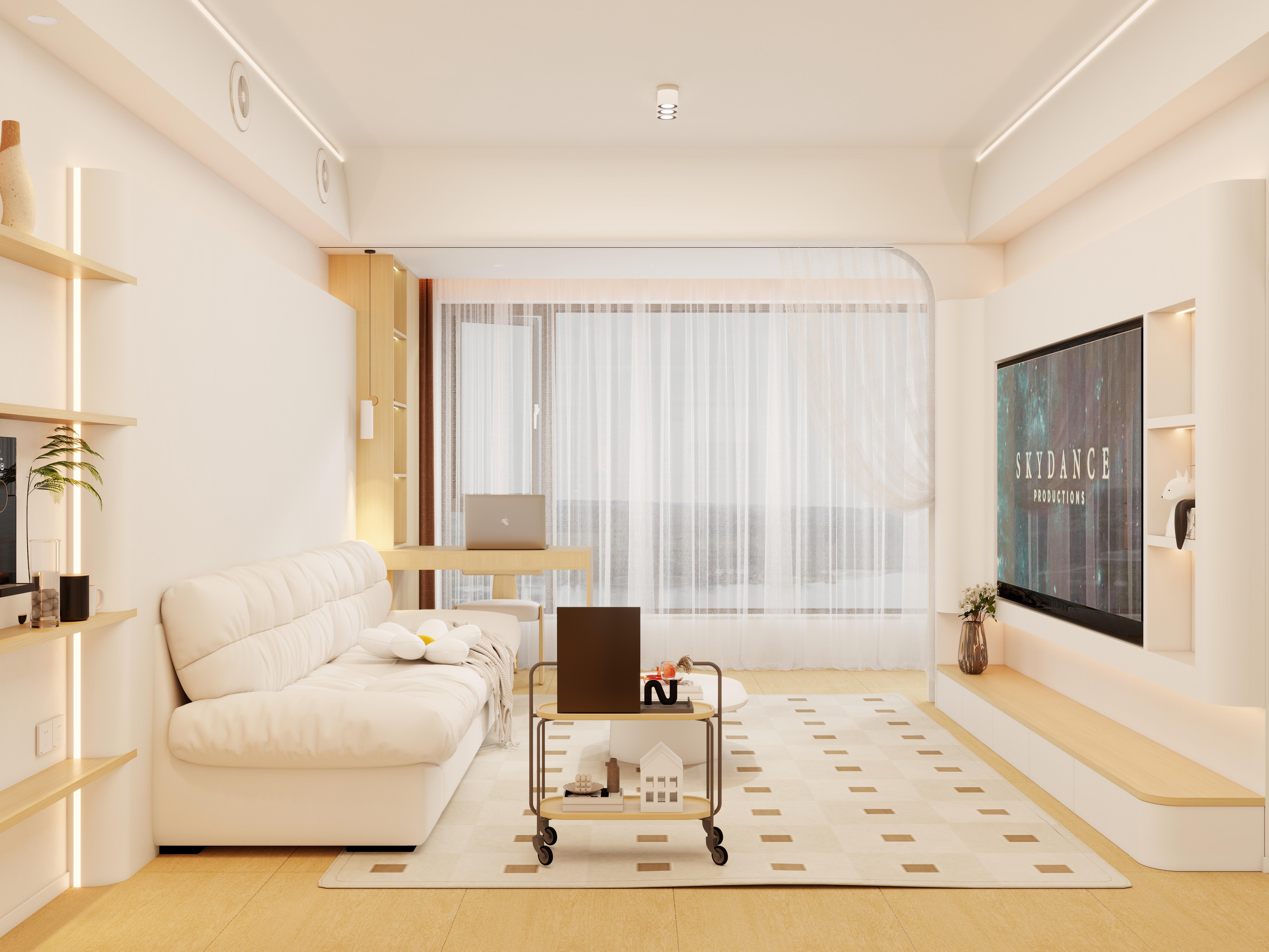 养猫-通江云境97㎡一层客餐厅装修效果图第5张