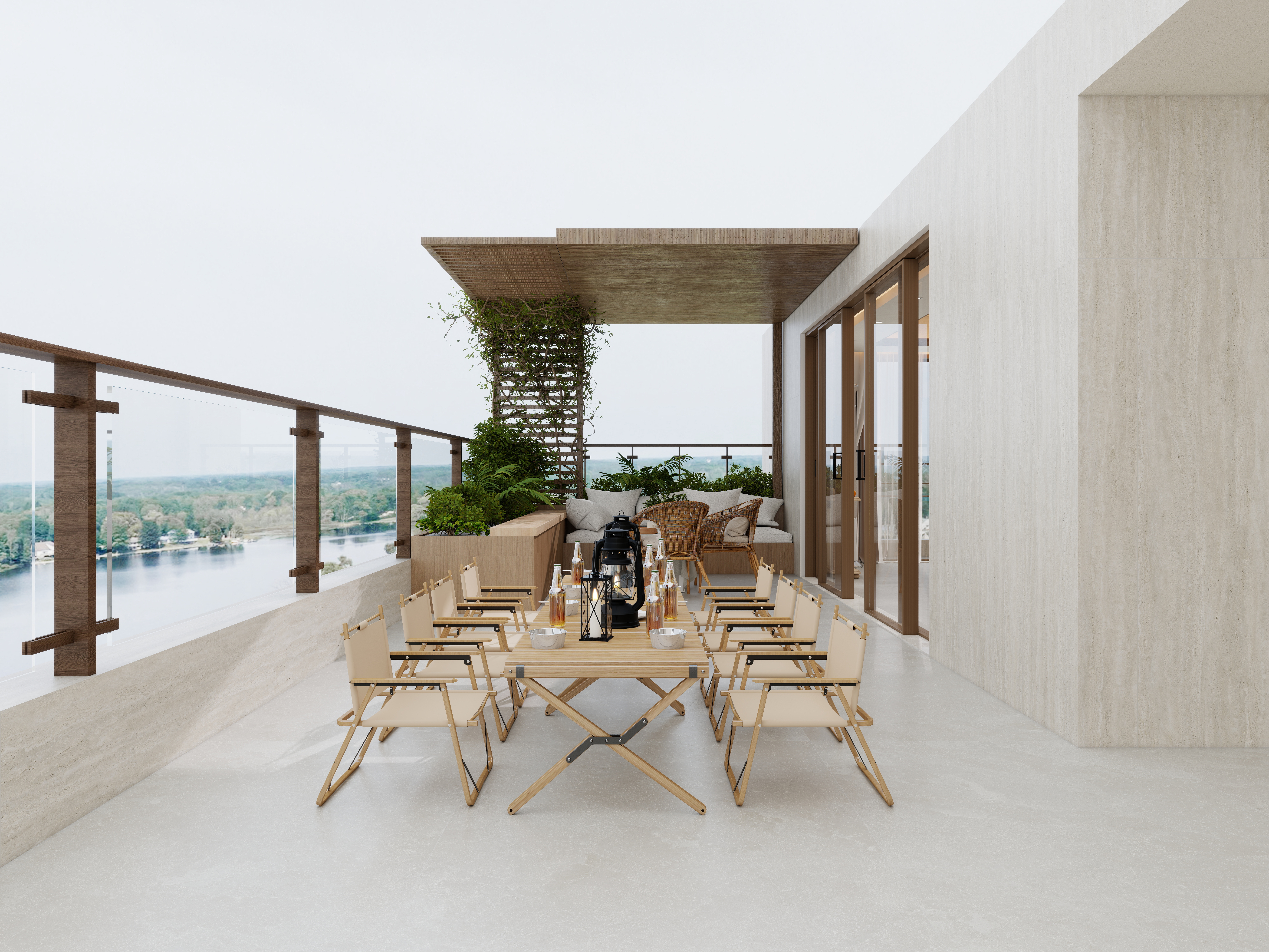 张煜强煜境设计-537平米简约宋氏中式自建别墅三层露台装修效果图第2张