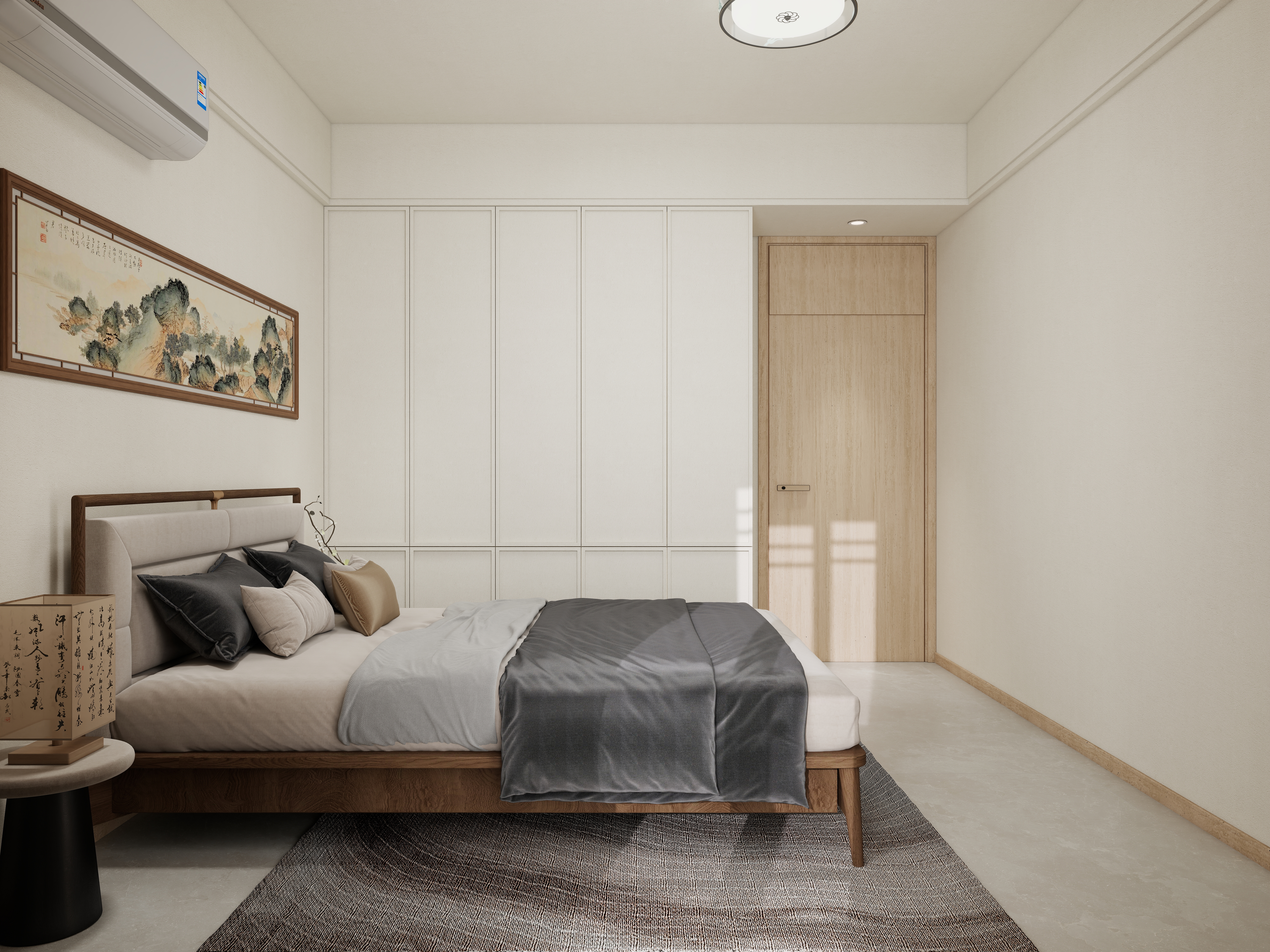 张煜强煜境设计-537平米简约宋氏中式自建别墅三层卧室装修效果图第1张