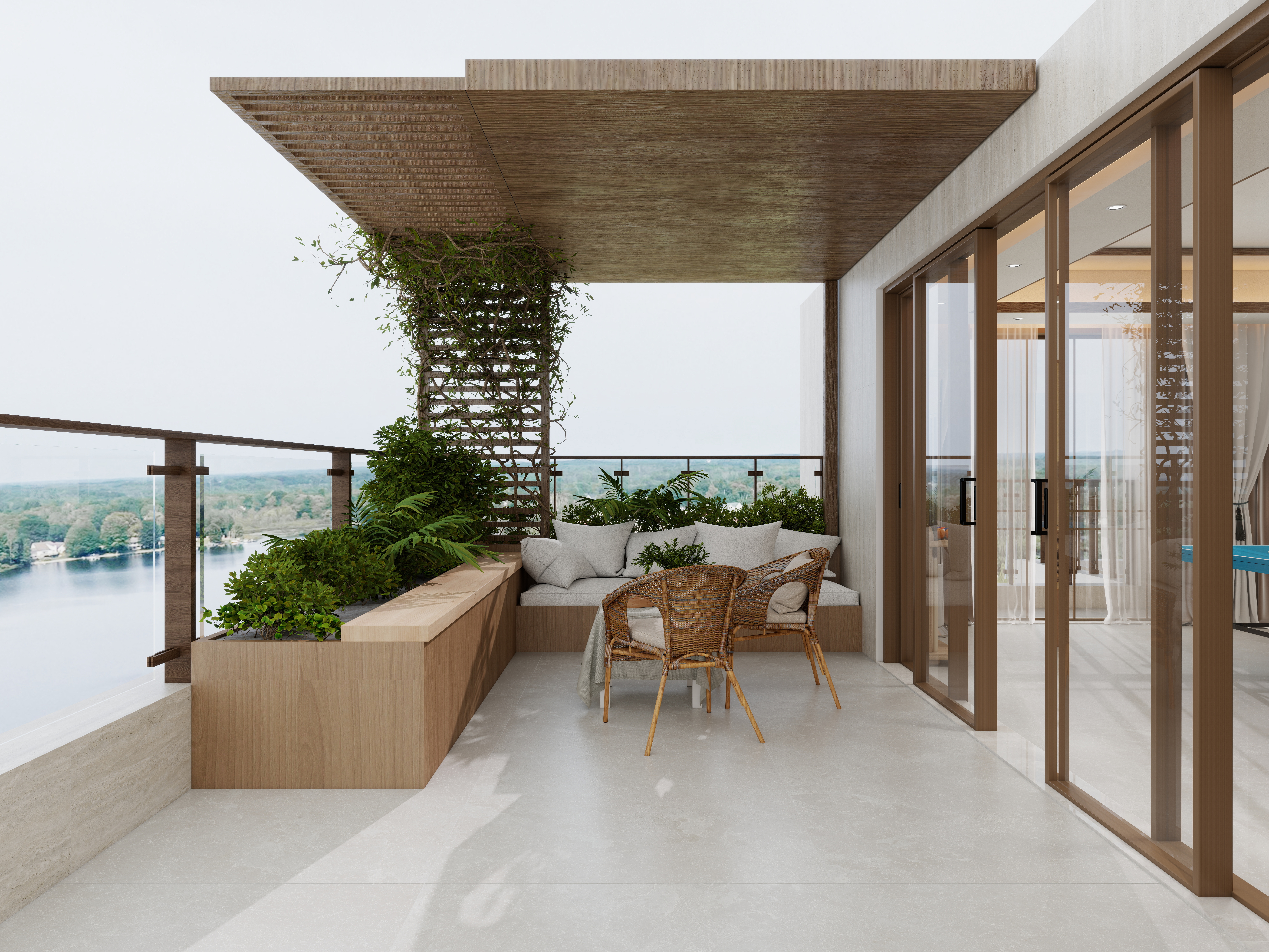 张煜强煜境设计-537平米简约宋氏中式自建别墅三层露台装修效果图第1张