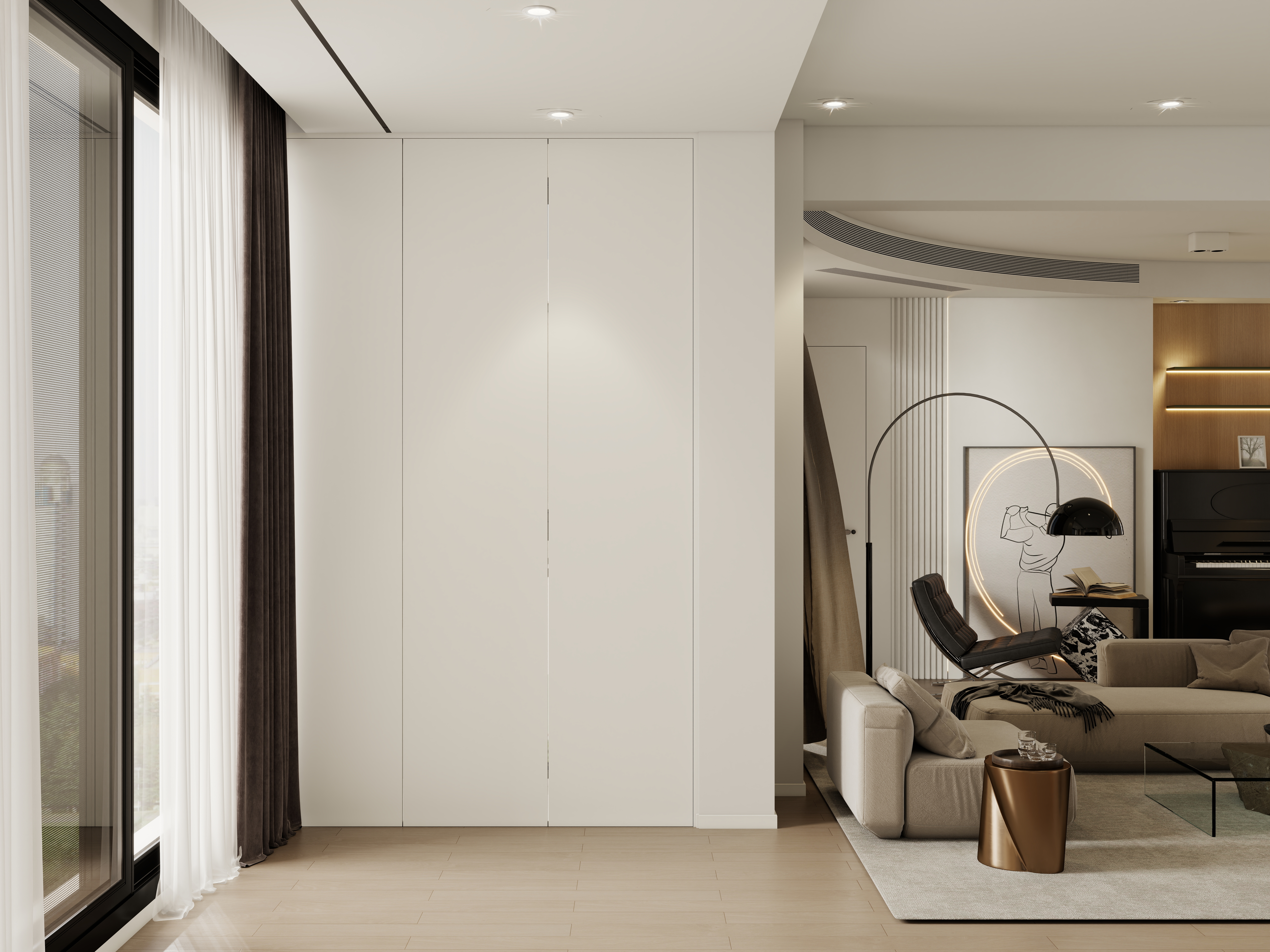 设计师珂源-凤凰花园-3期原木奶油127㎡2室一层阳台装修效果图第2张