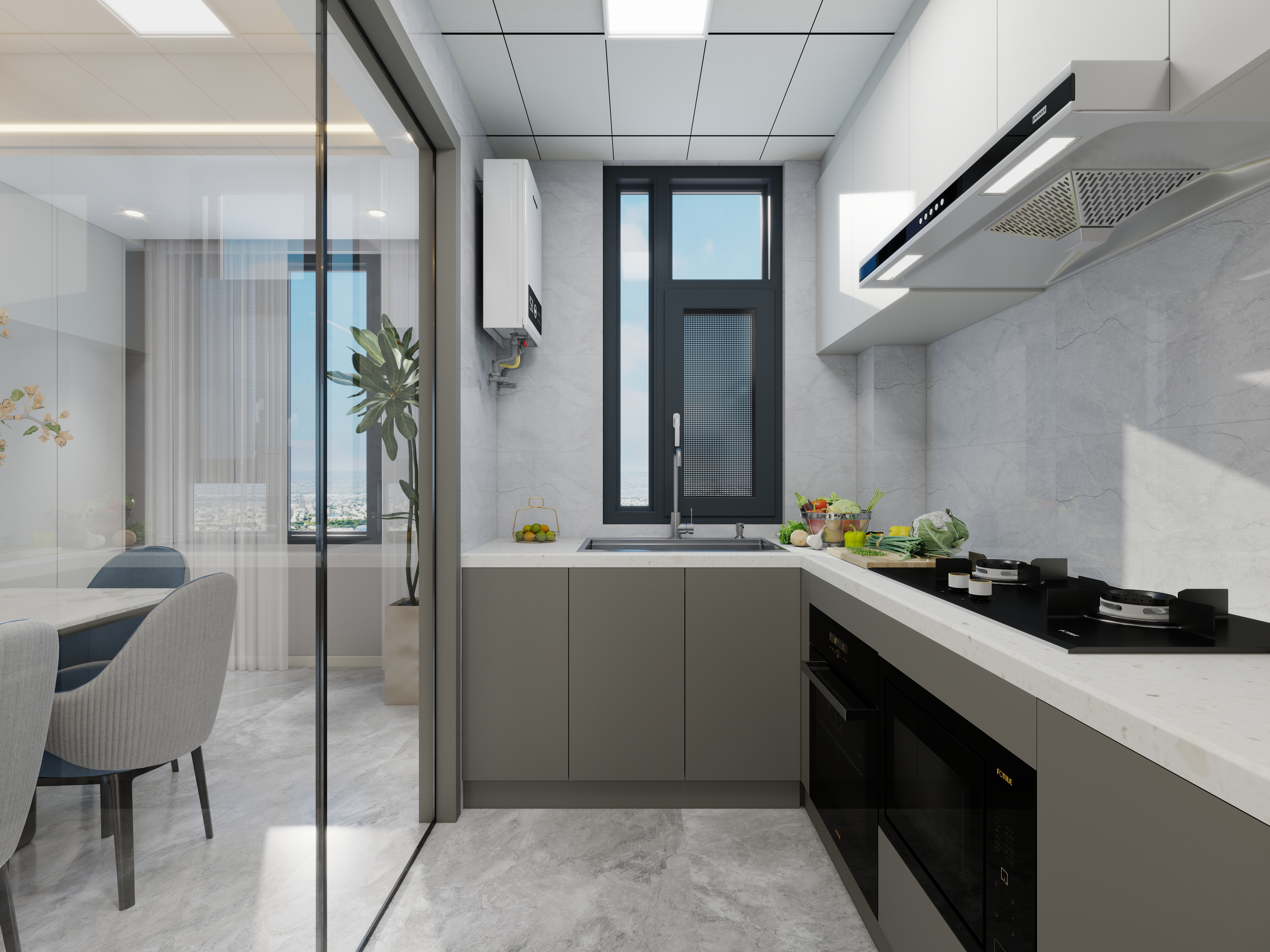 设计田工-奓山四期B区120现代轻奢一层厨房装修效果图第2张