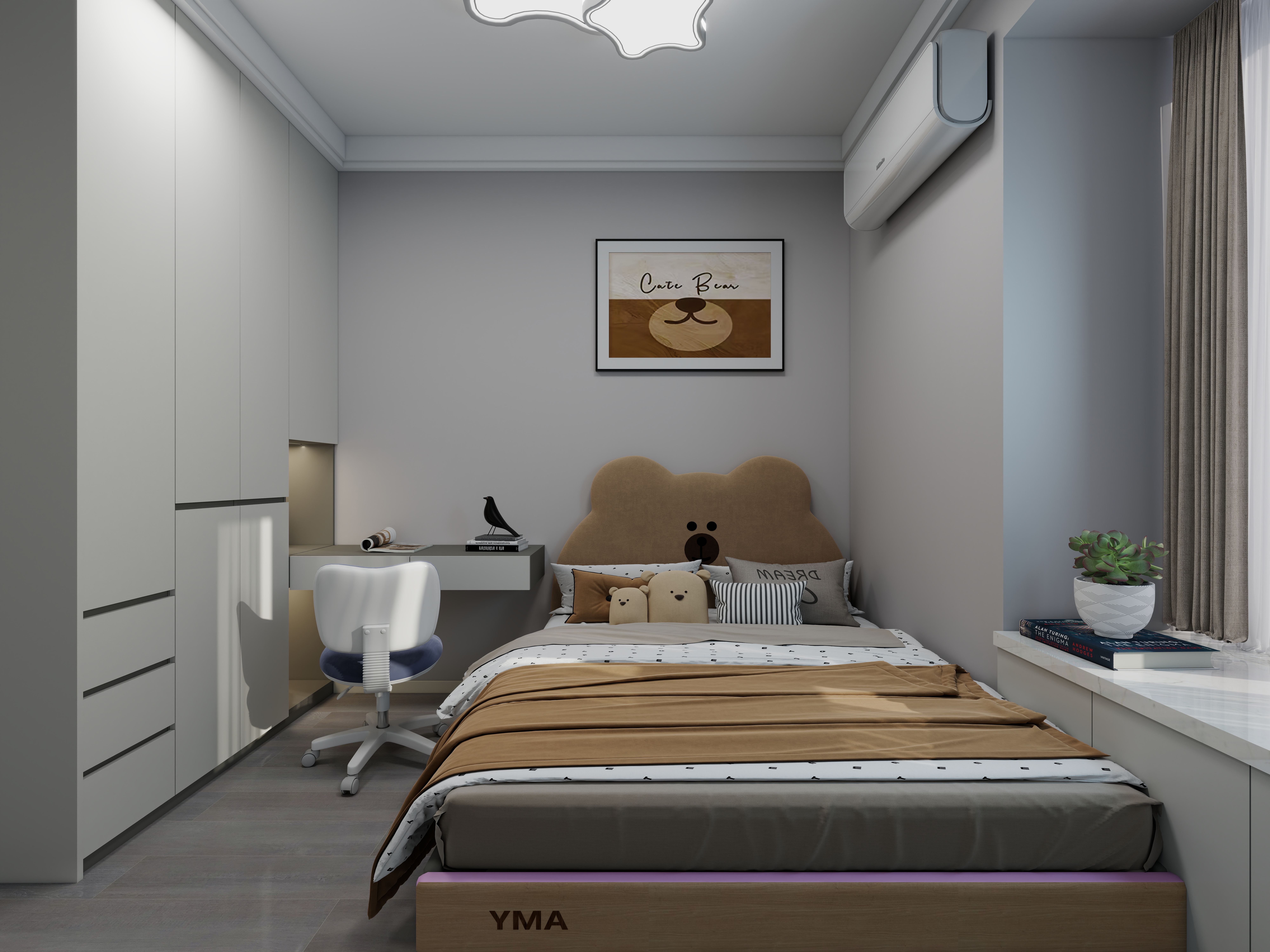 设计田工-奓山四期B区120现代轻奢一层儿童房装修效果图第1张