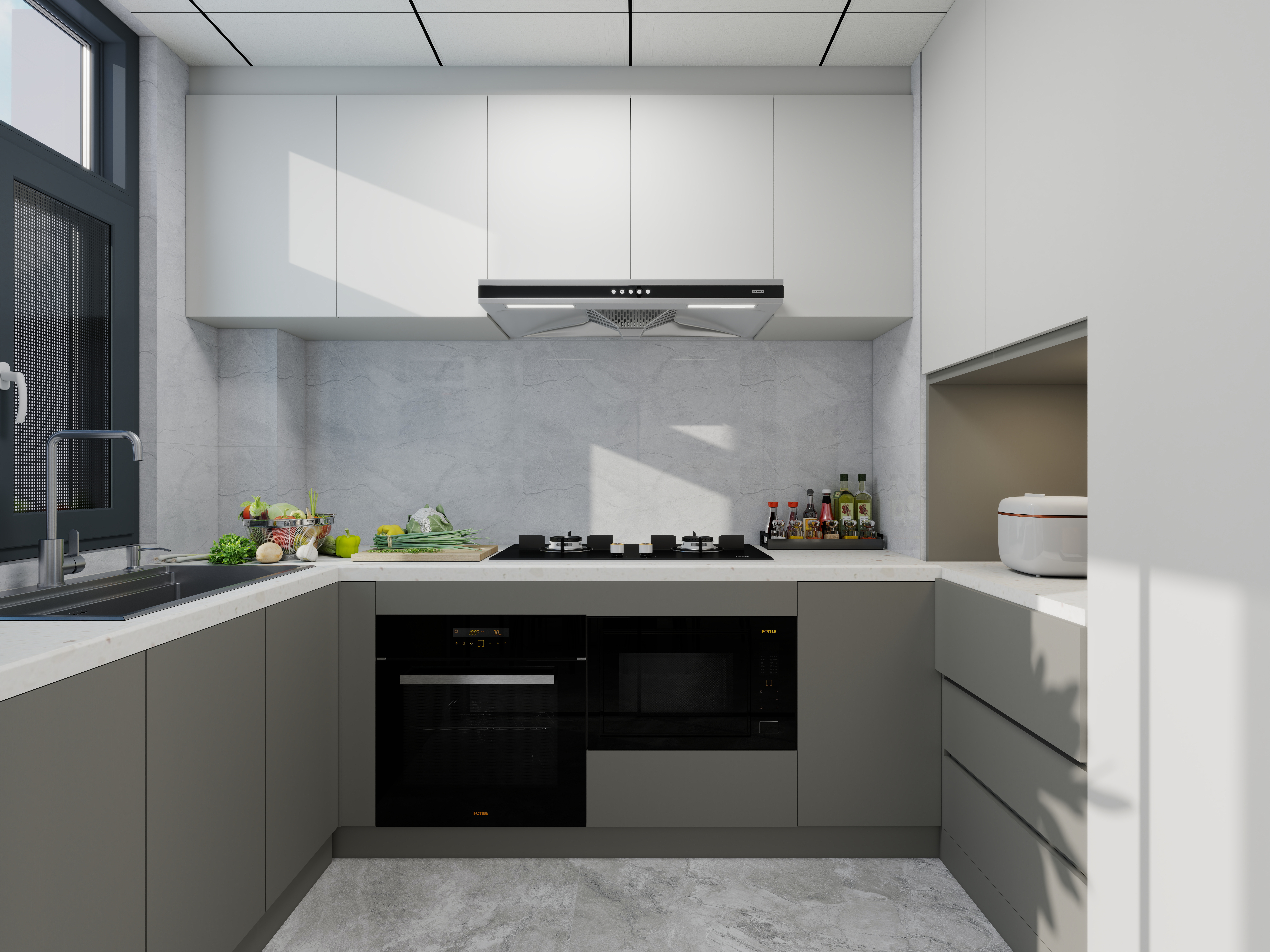 设计田工-奓山四期B区120现代轻奢一层厨房装修效果图第1张