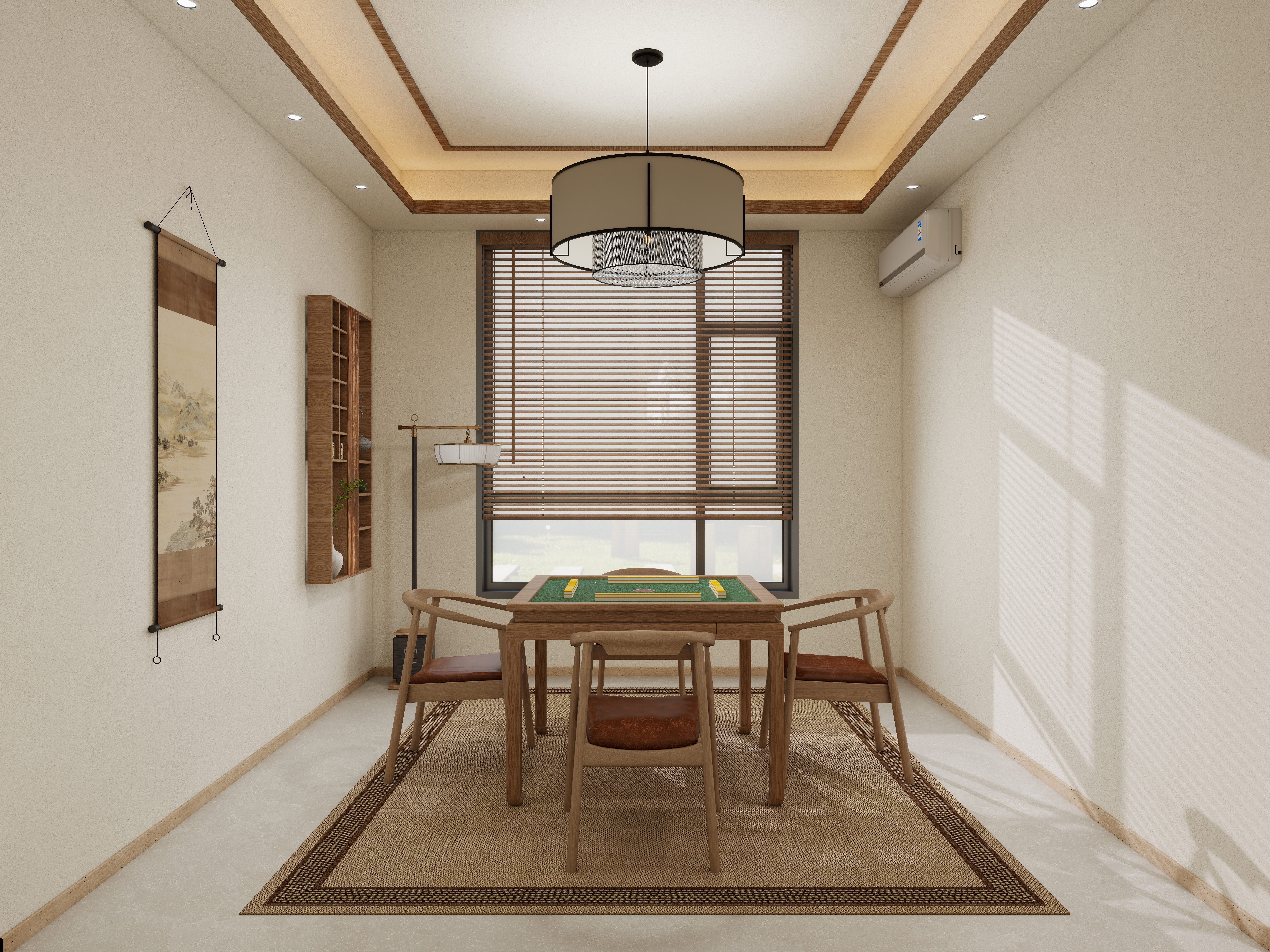 张煜强煜境设计-537平米简约宋氏中式自建别墅一层卧室装修效果图第1张