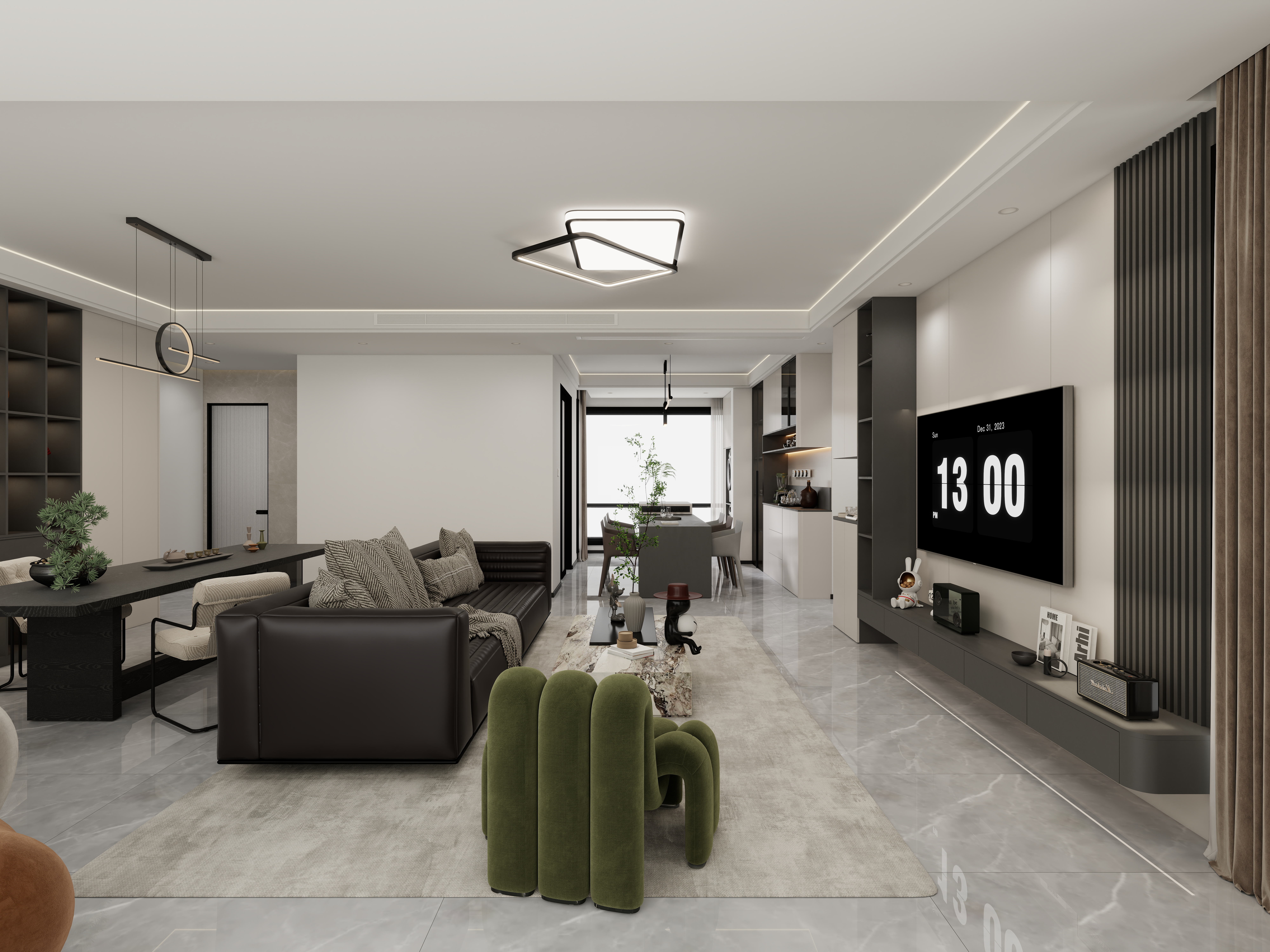 艺雅丽-121平现代简约 装修效果图