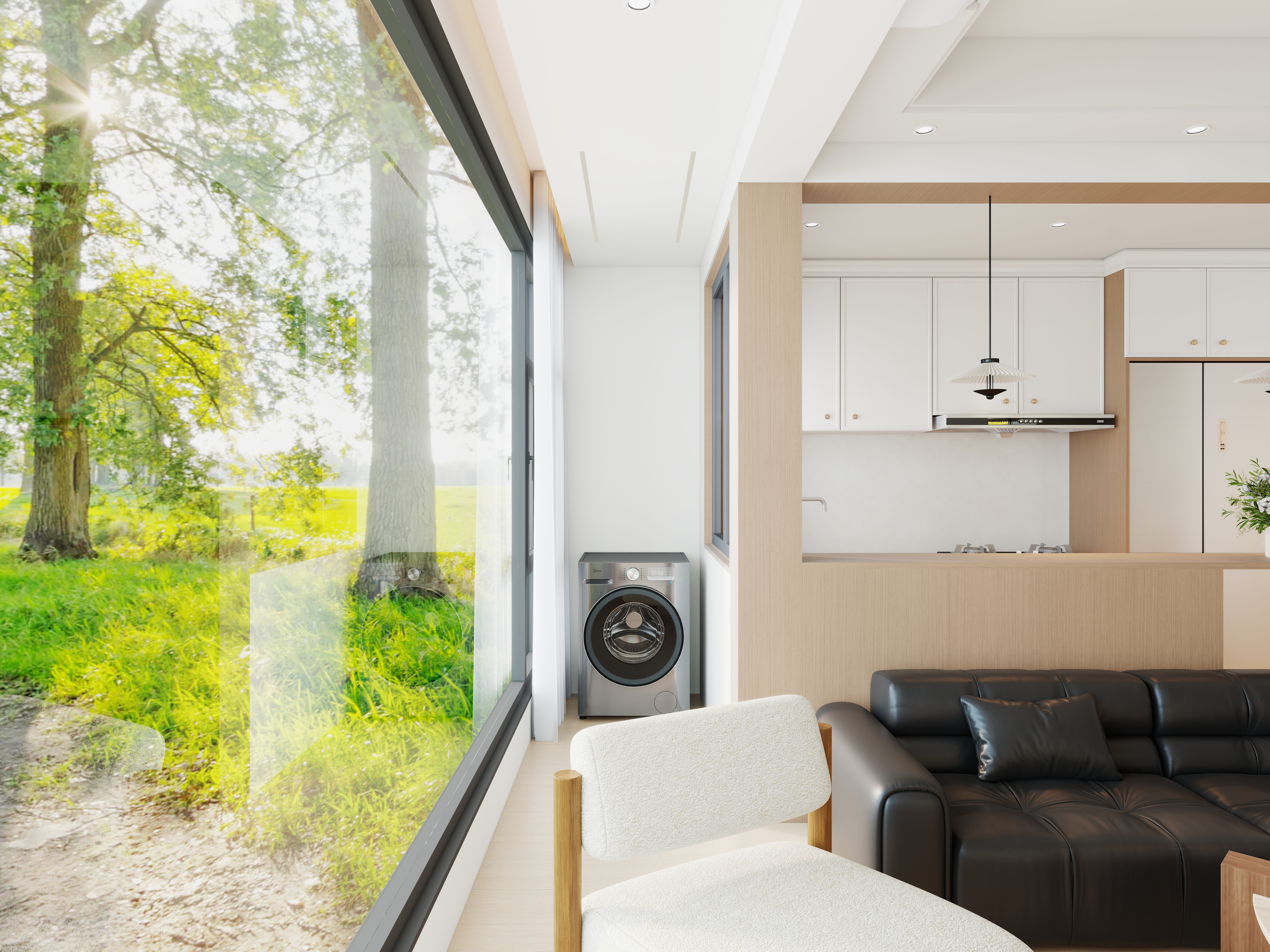 艺雅丽-72平原木风一层阳台装修效果图第1张