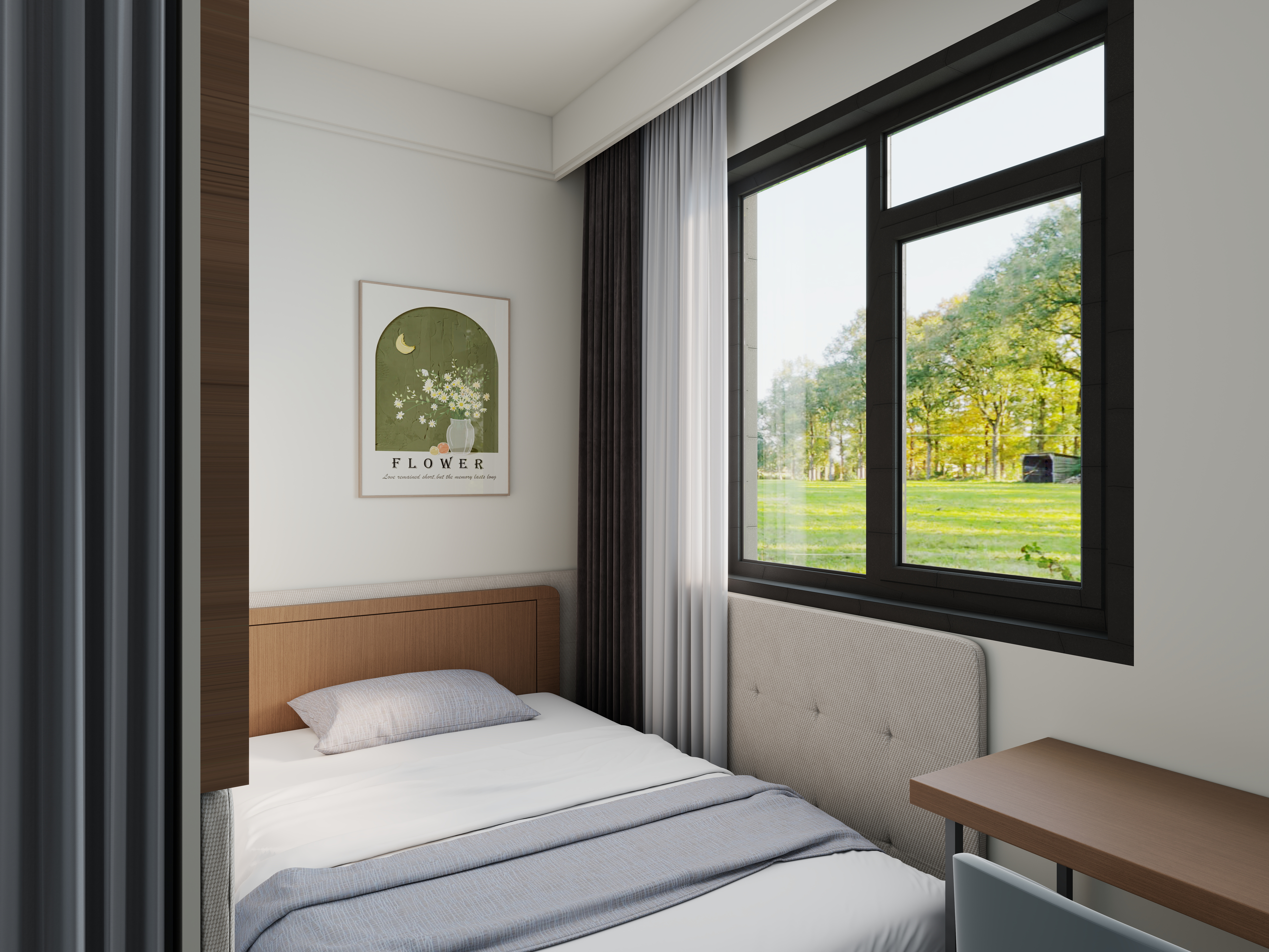 艺雅丽-72平原木风一层卧室装修效果图第1张