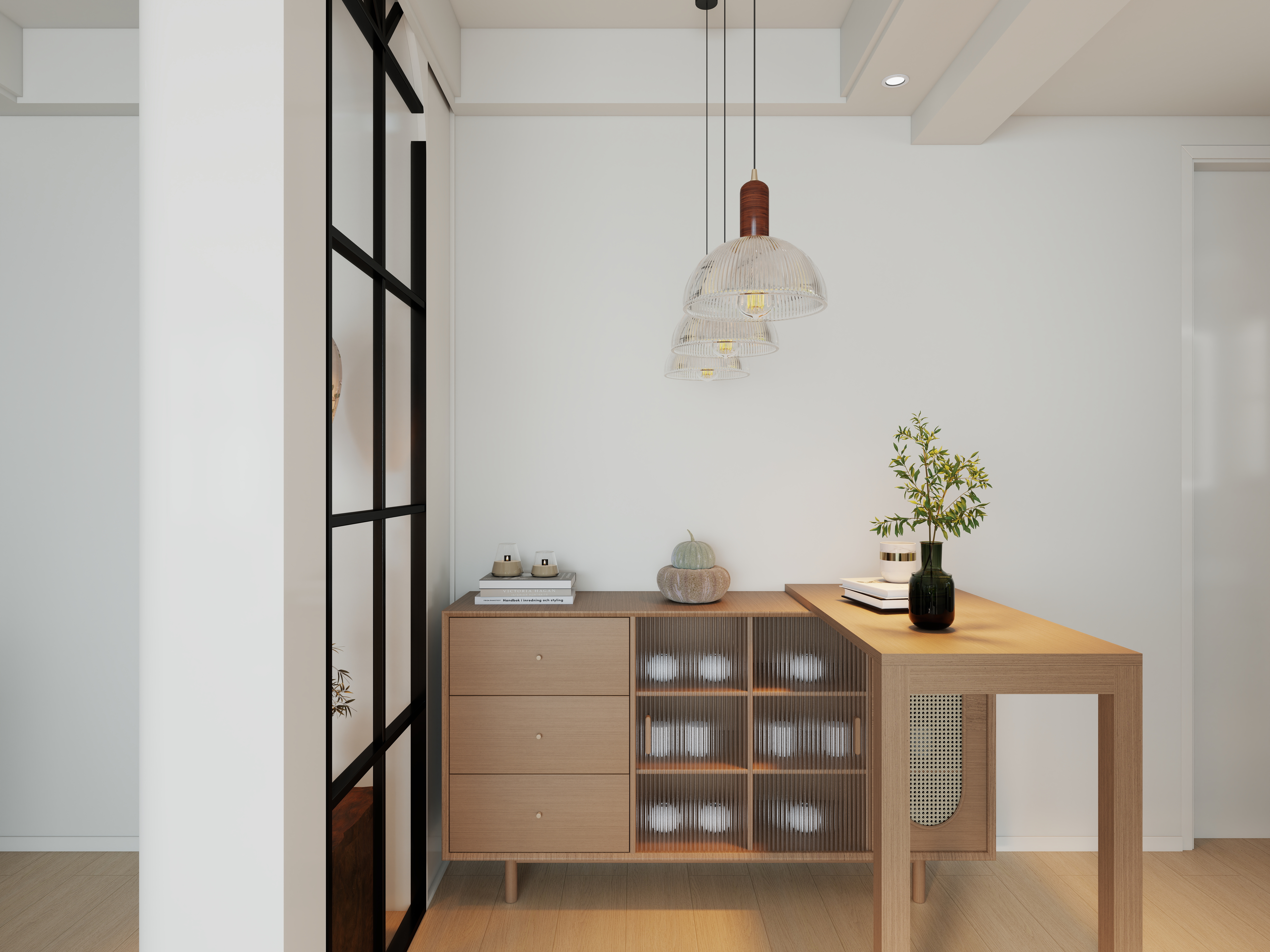 艺雅丽-72平原木风一层客餐厅装修效果图第3张