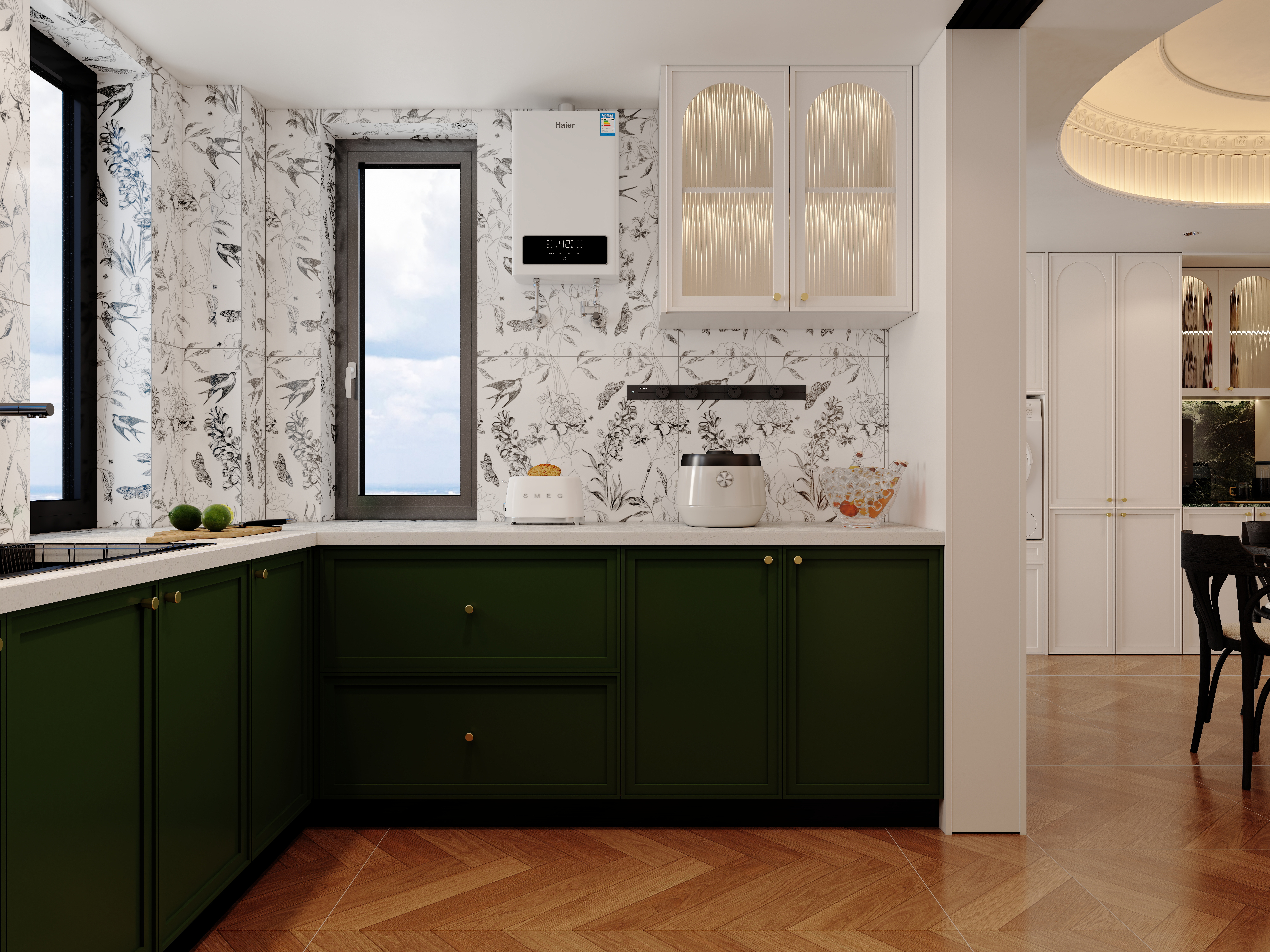 YY.洛洛-法式 146㎡  三室 一层厨房装修效果图第2张