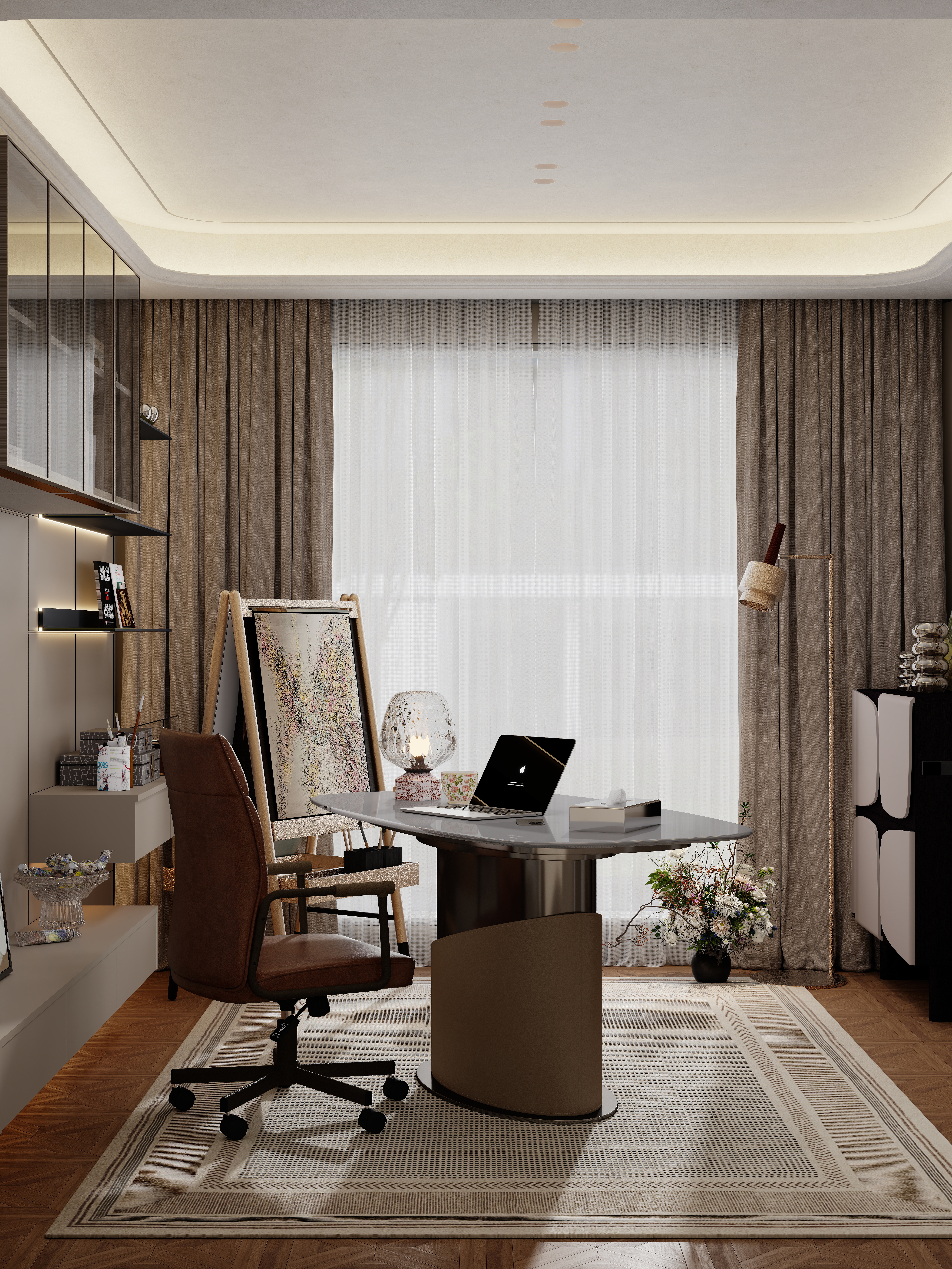 点点设计.-品质轻奢·艺术与品质的家一层功能房画室装修效果图第5张