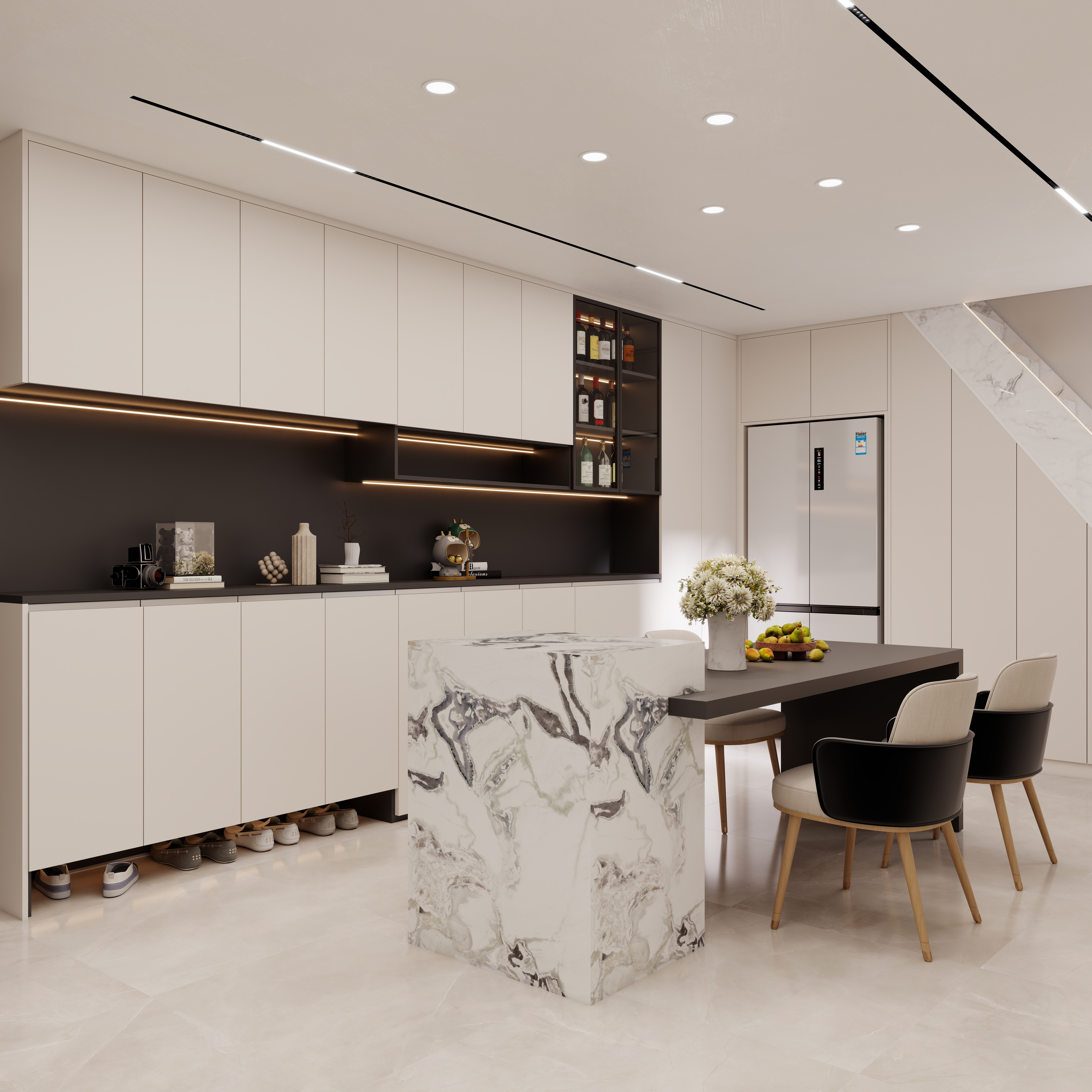 壹诺设计工作室-88㎡2室-现代简约装修效果图