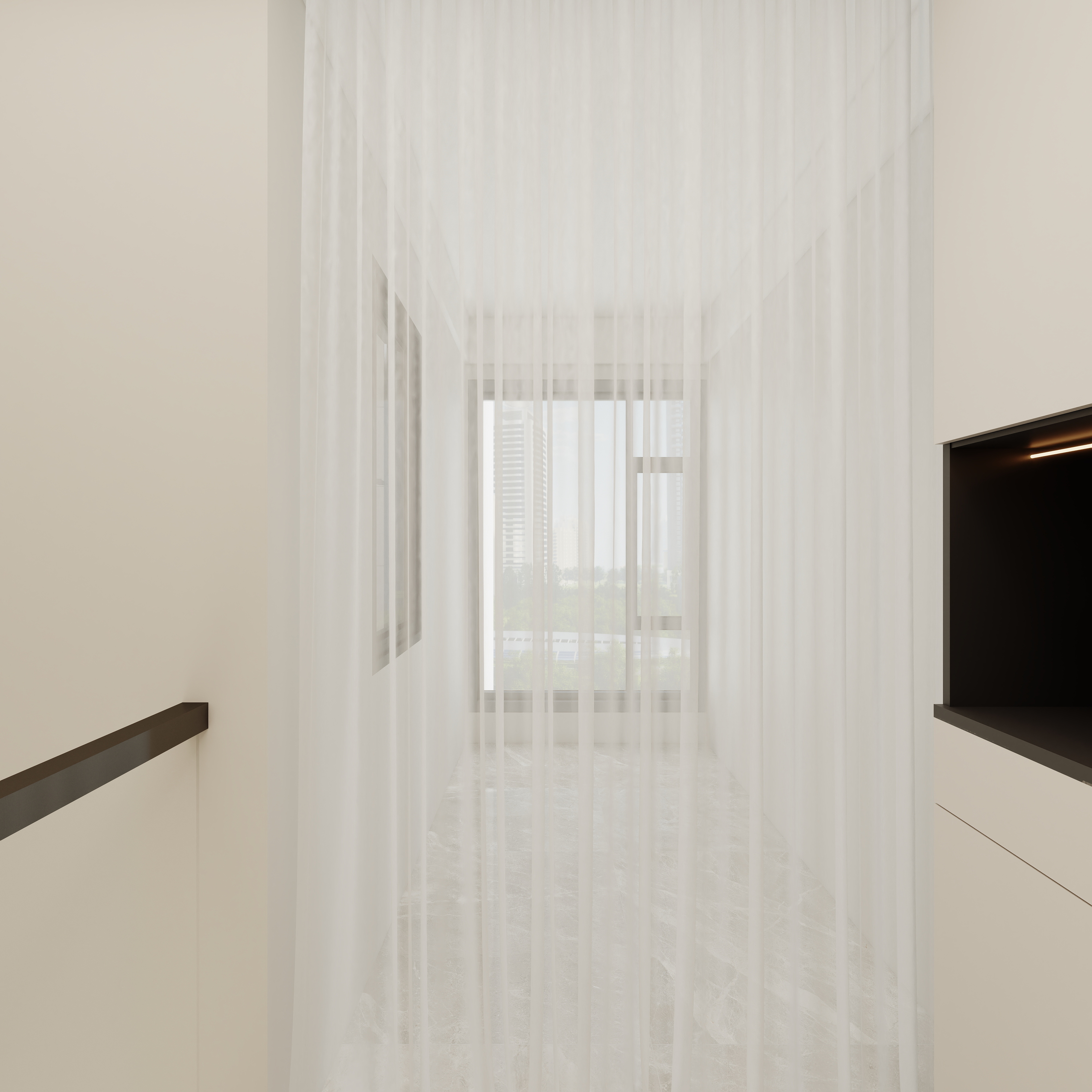 壹诺设计工作室-现代简约一层客厅装修效果图第4张