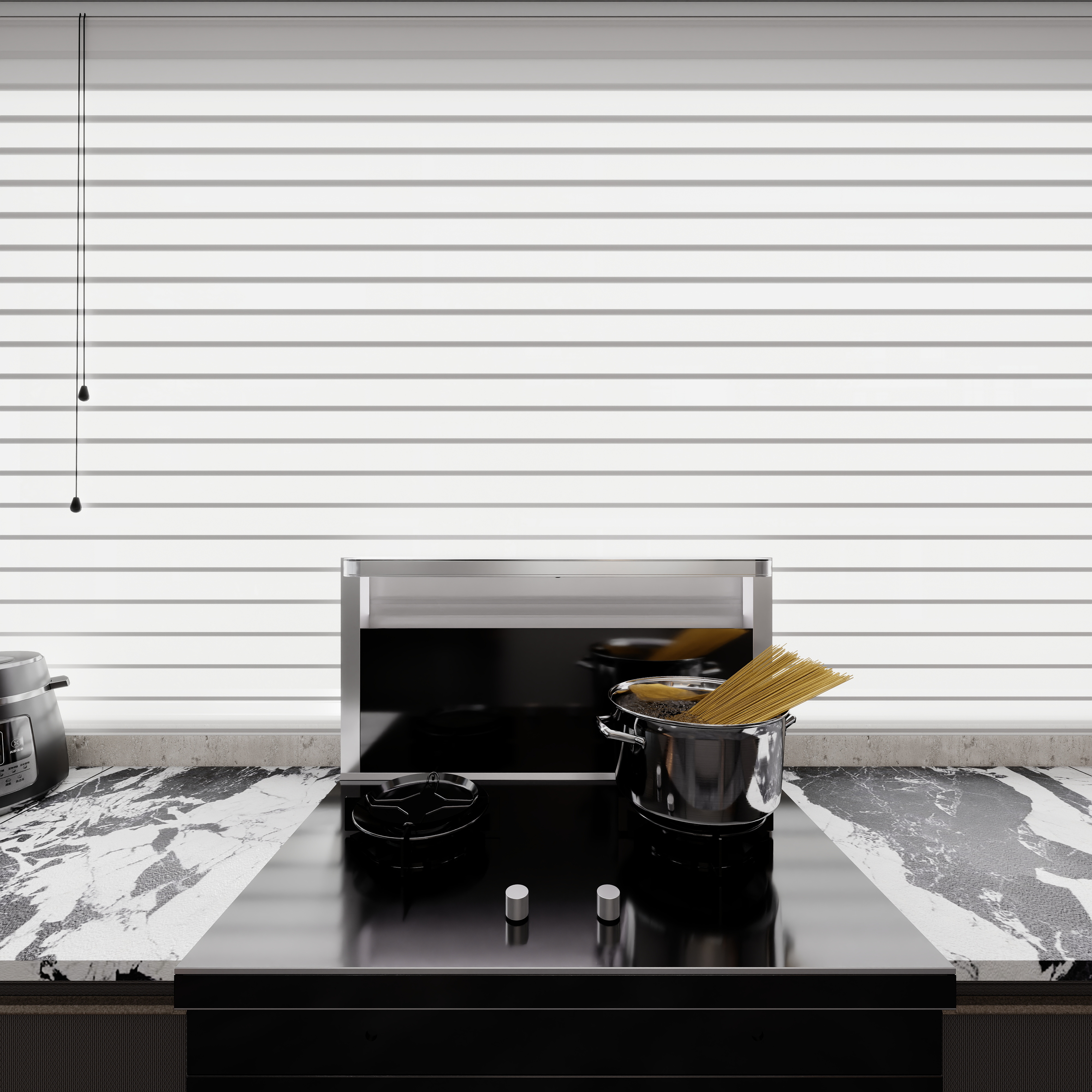 点点设计.-黑白极简·暗调浪漫一层厨房装修效果图第5张