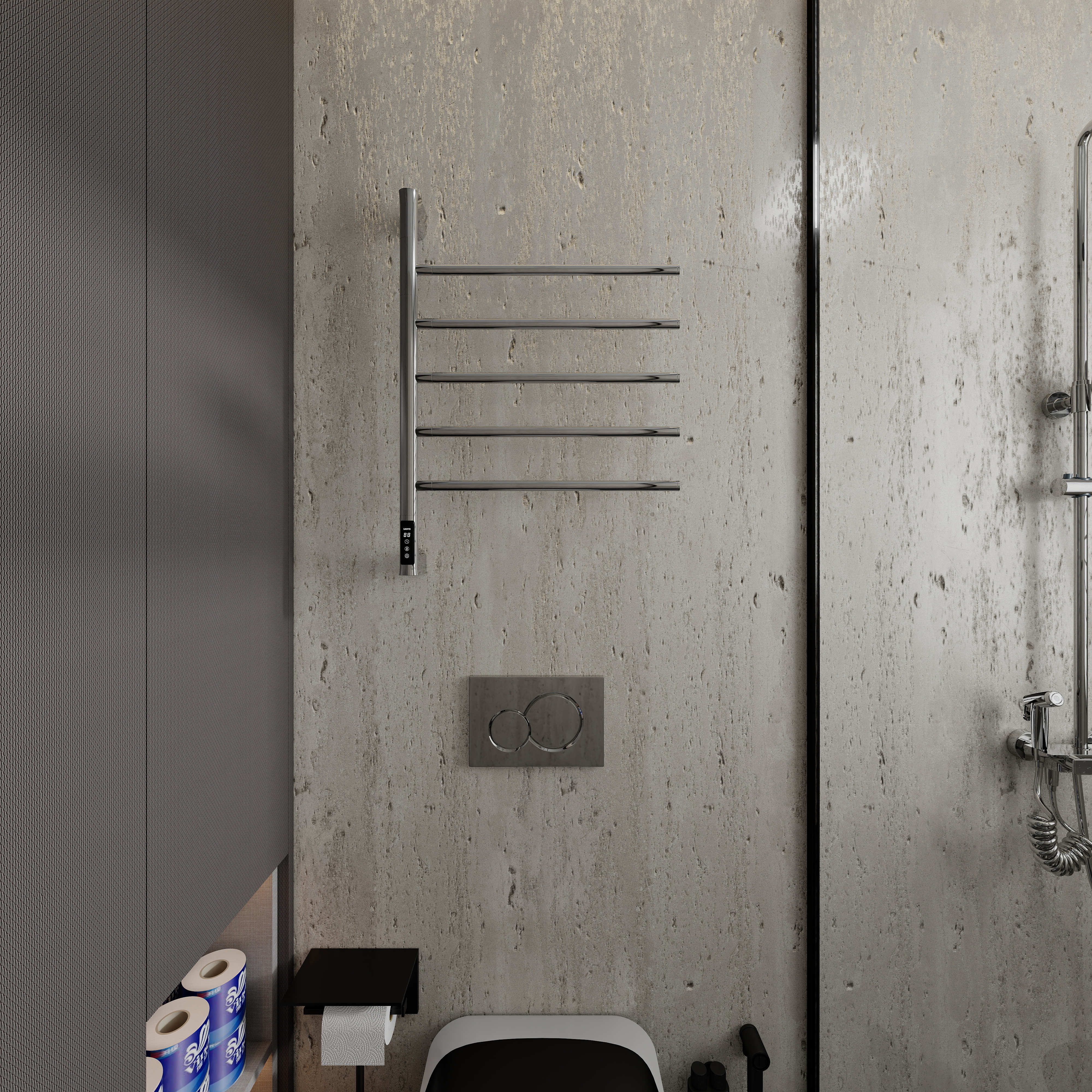 点点设计.-黑白极简·暗调浪漫一层卫生间装修效果图第3张