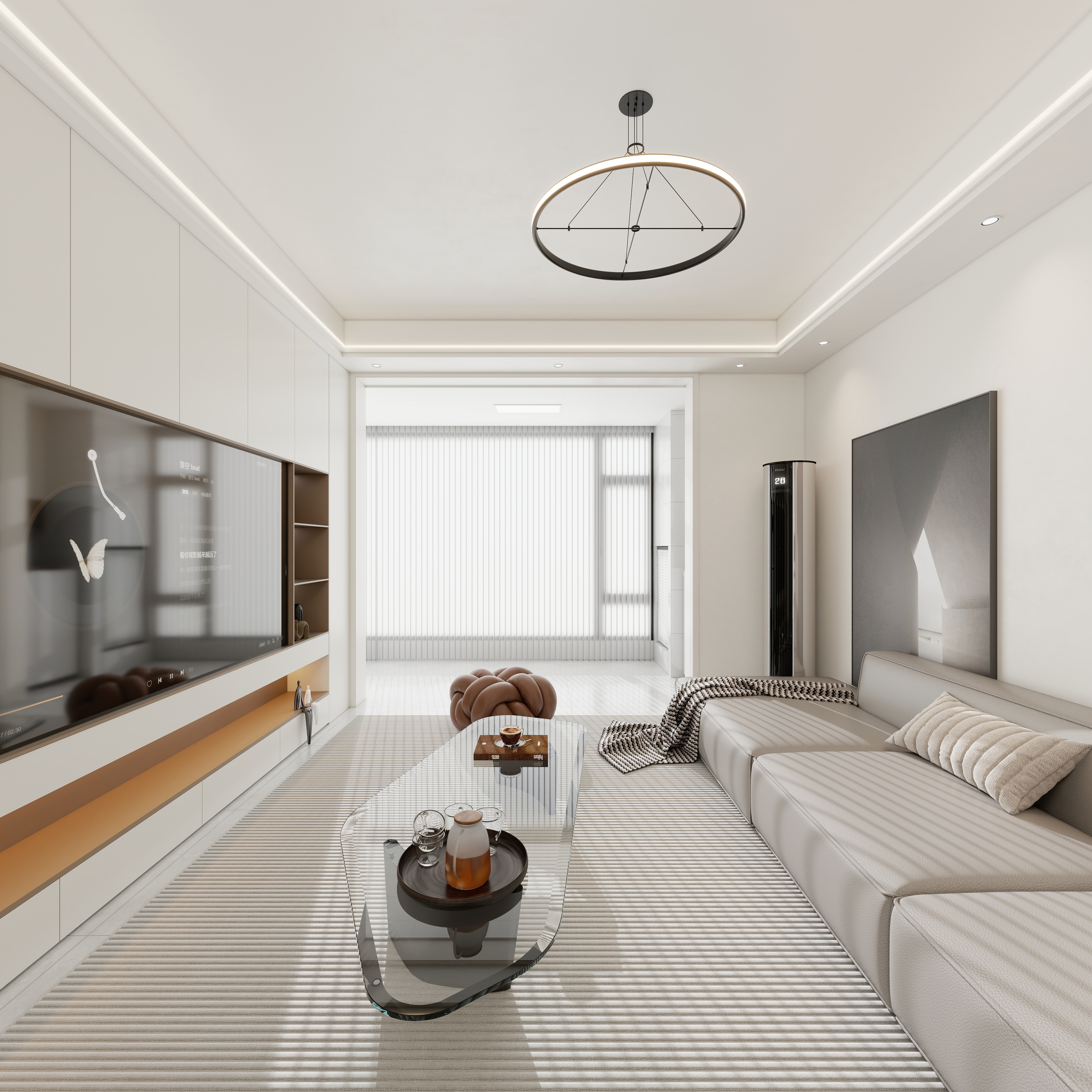 李佳洋-金山花苑107平现代3室一层客餐厅装修效果图第5张