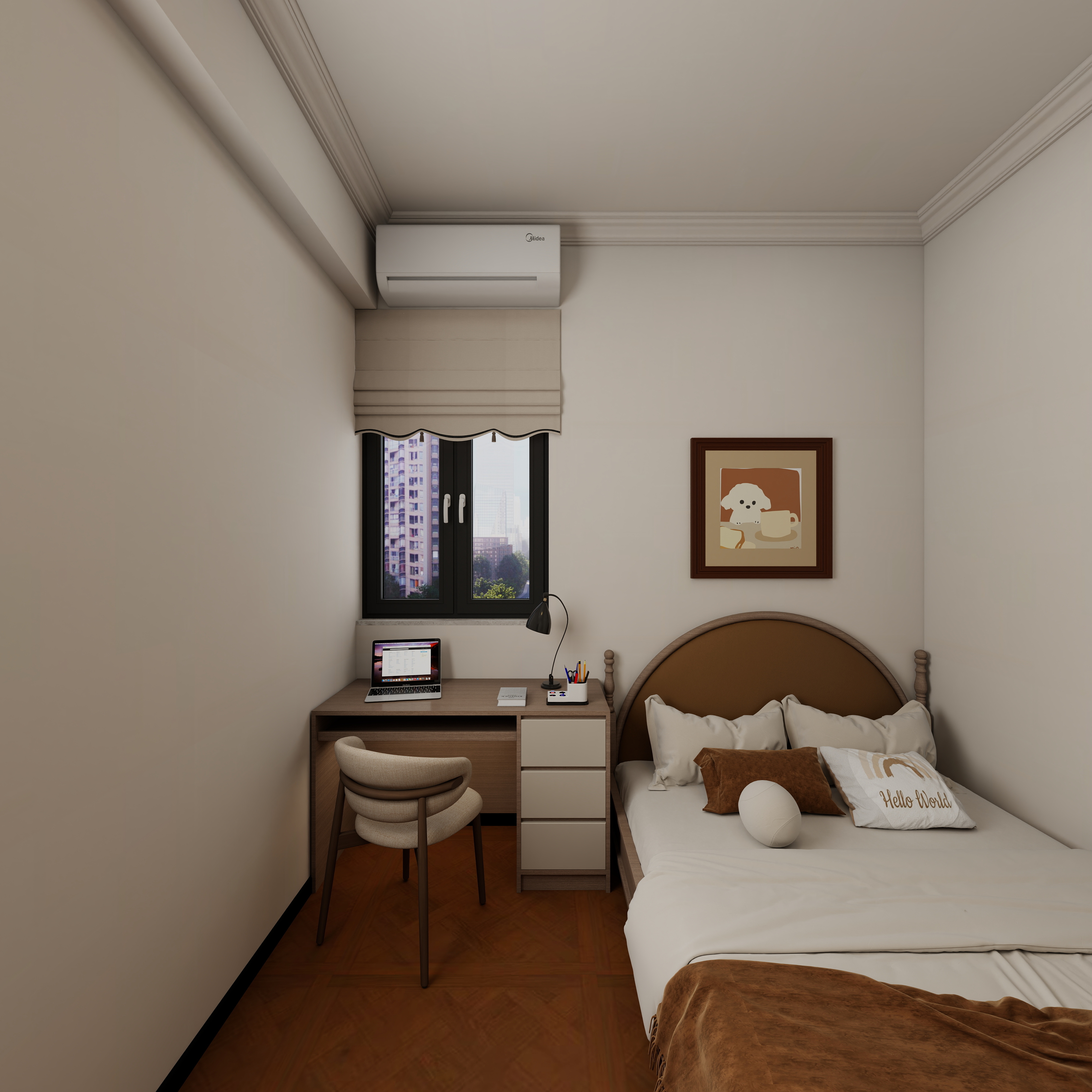 惠州装修找沫竹-惠州-山水芳邻-深古一层卧室一装修效果图第3张