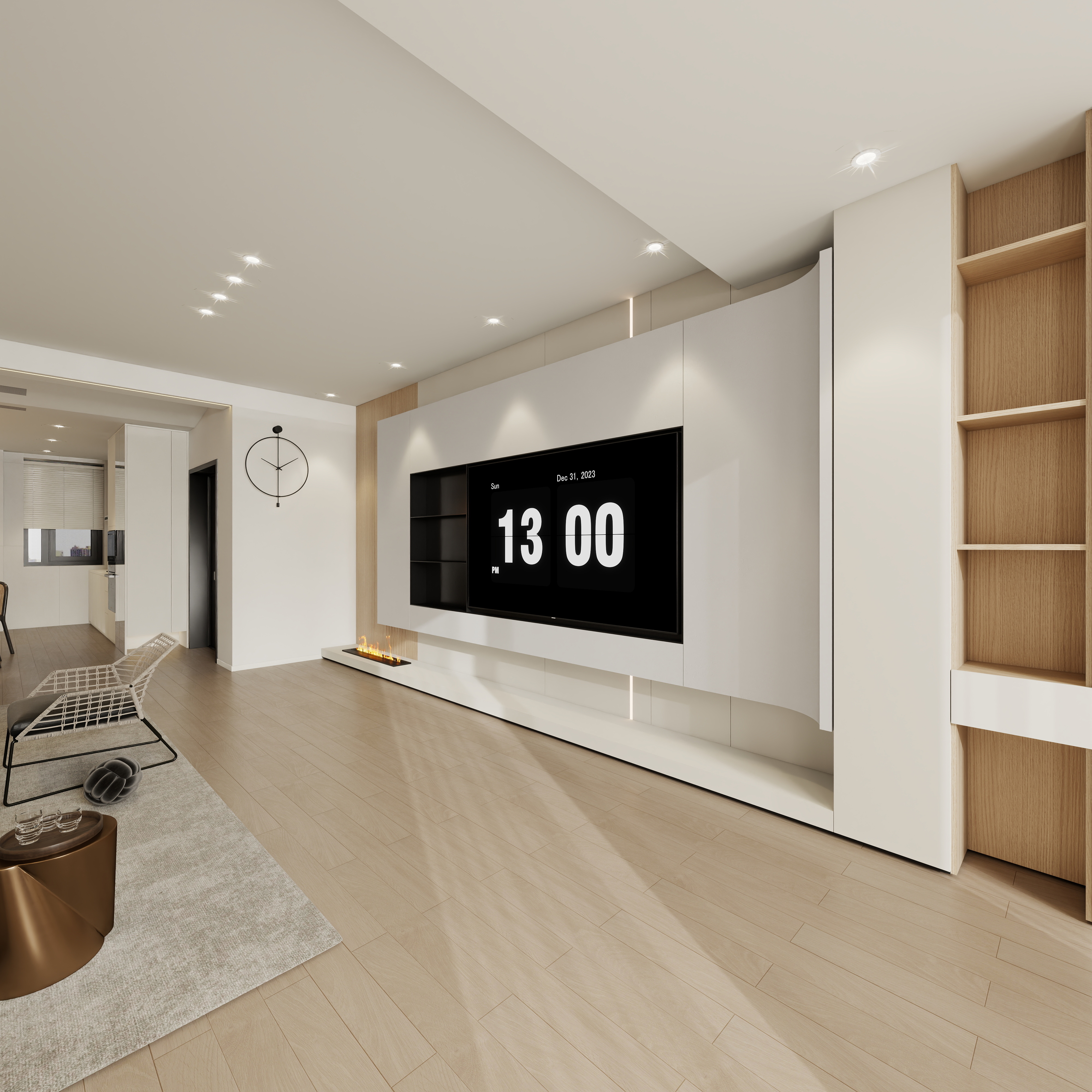 设计师珂源-凤凰花园-3期原木奶油127㎡2室一层阳台装修效果图第4张