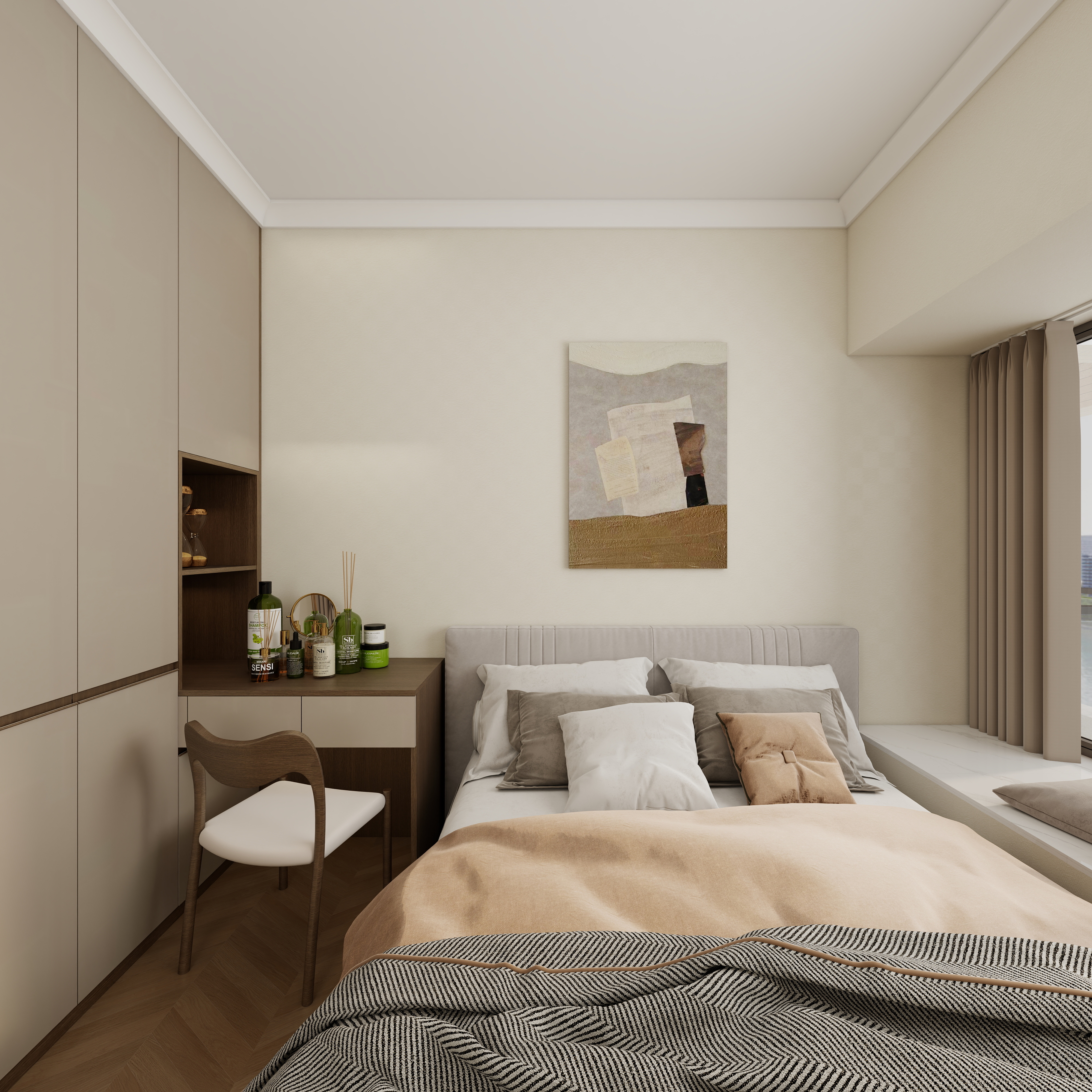 惠州装修找沫竹-惠州-江誉城-木语一层卧室一装修效果图第3张