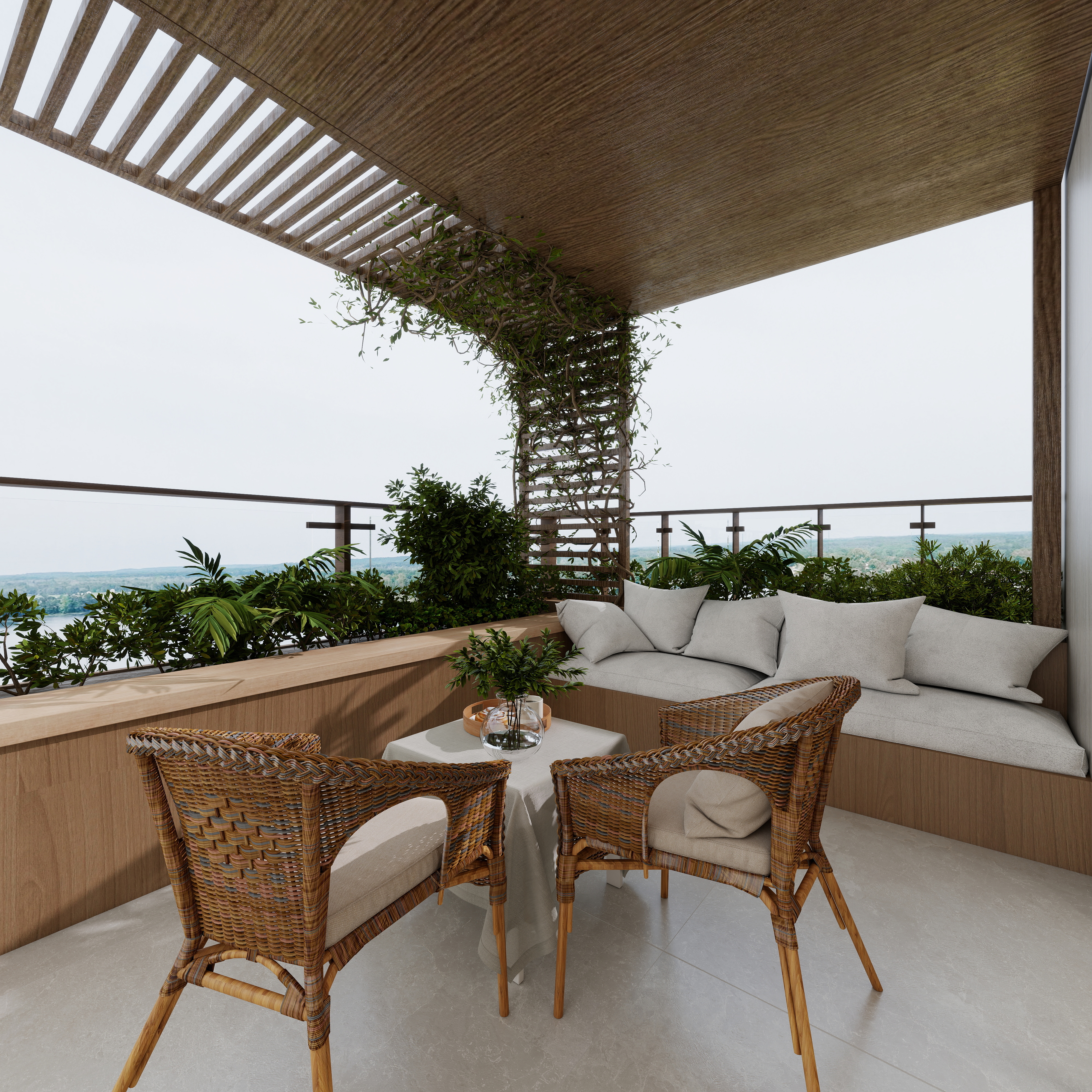 张煜强煜境设计-537平米简约宋氏中式自建别墅三层露台装修效果图第3张