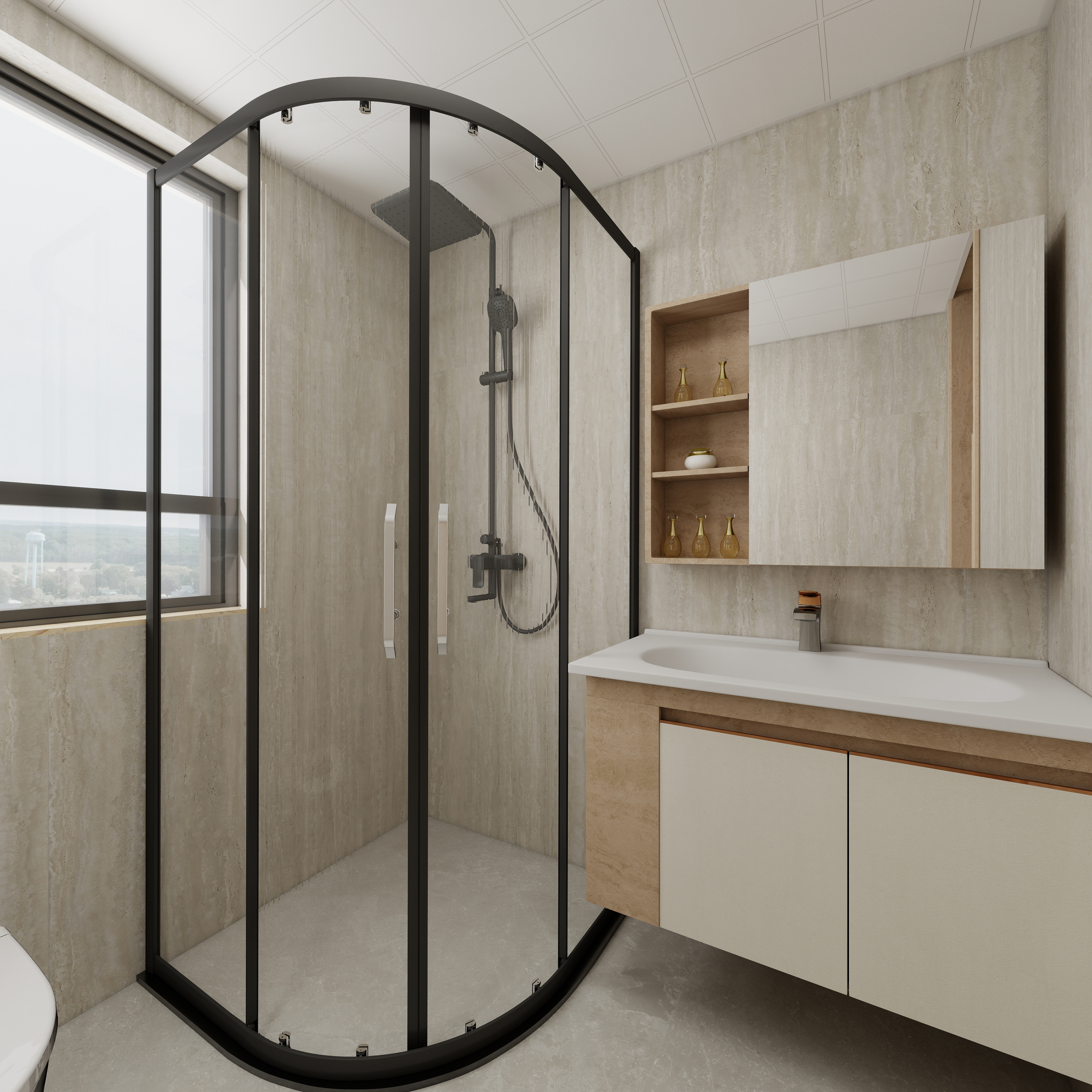 张煜强煜境设计-537平米简约宋氏中式自建别墅三层卫生间装修效果图第3张