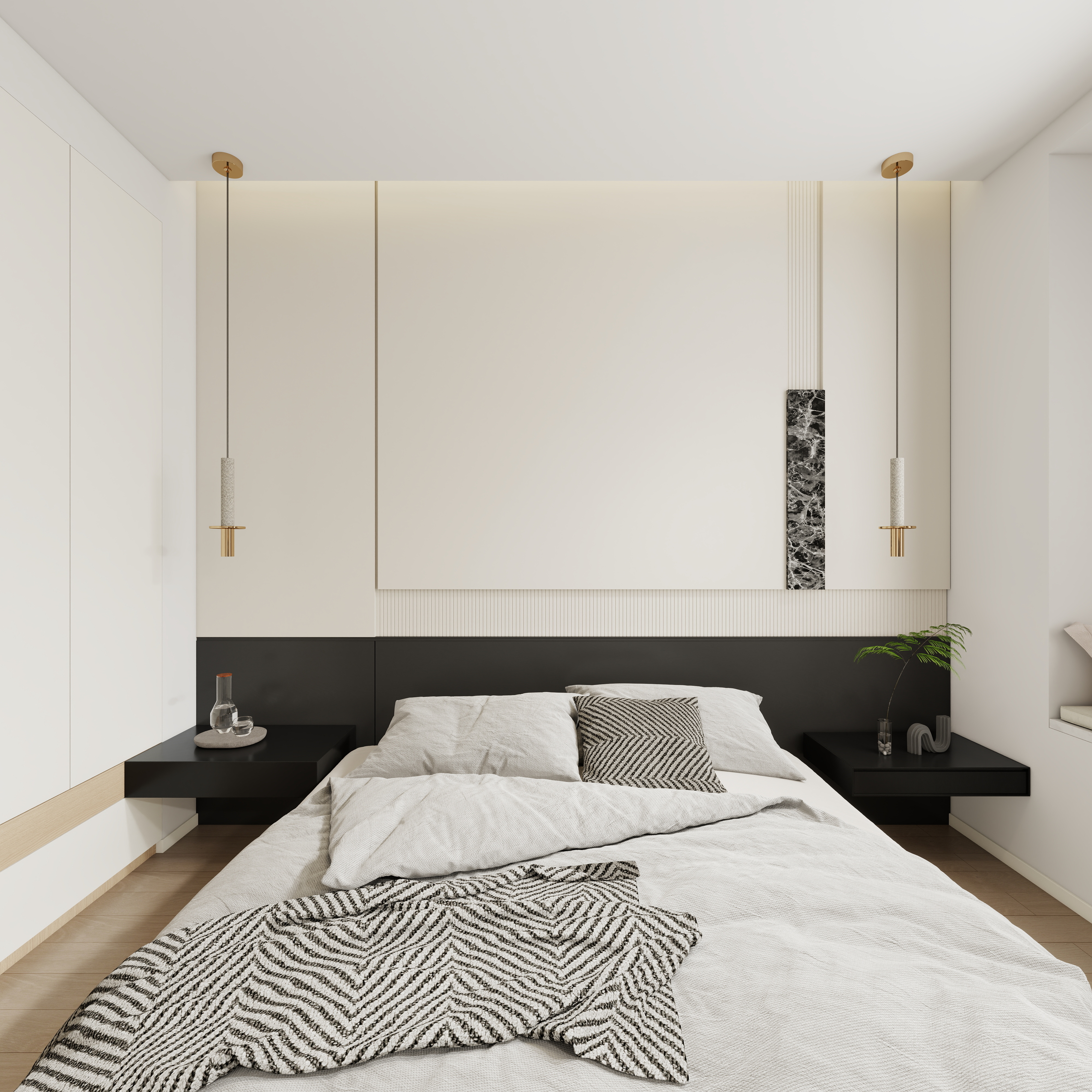 设计师珂源-凤凰花园-3期原木奶油127㎡2室一层次卧装修效果图第3张