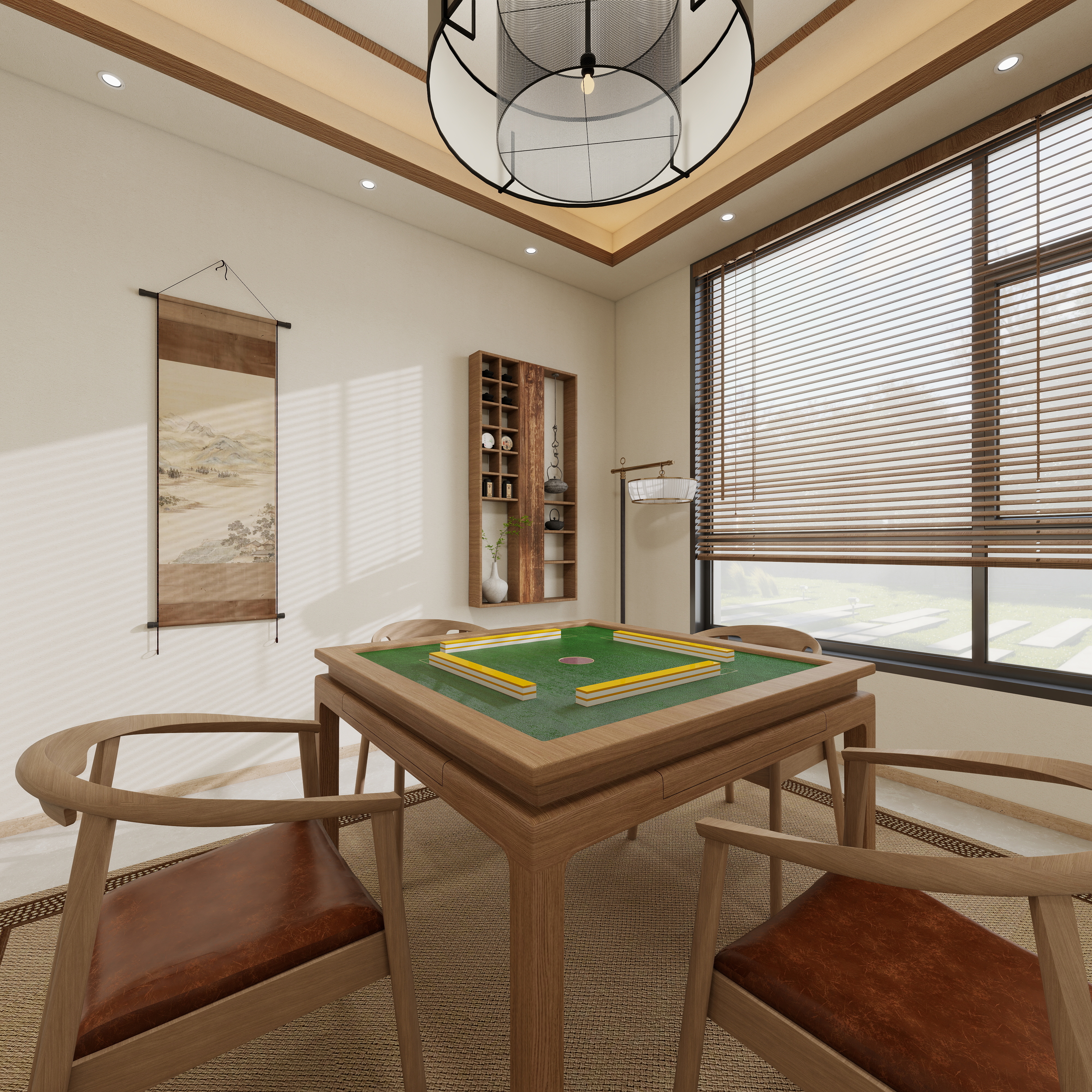 张煜强煜境设计-537平米简约宋氏中式自建别墅一层卧室装修效果图第3张