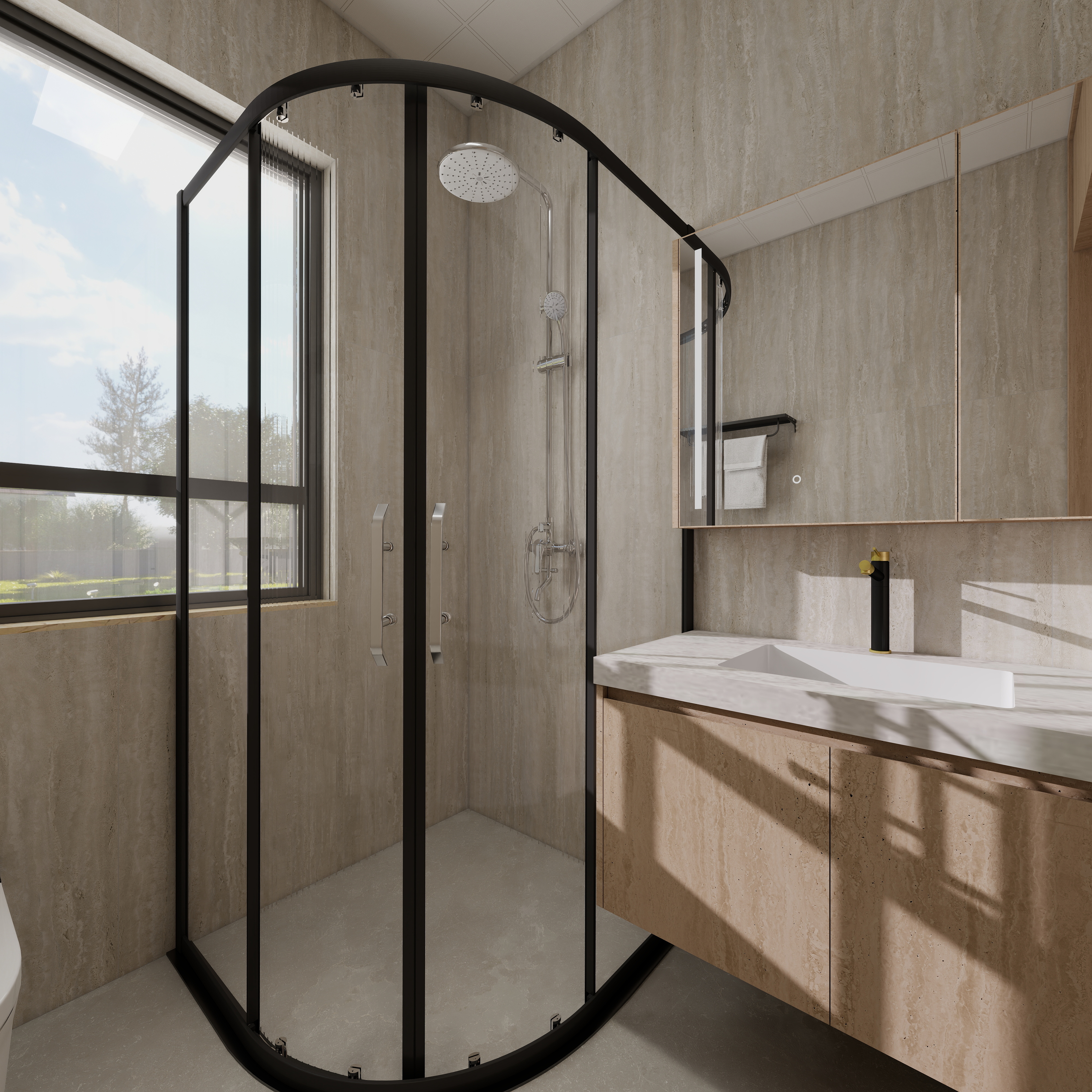 张煜强煜境设计-537平米简约宋氏中式自建别墅一层卫生间装修效果图第3张