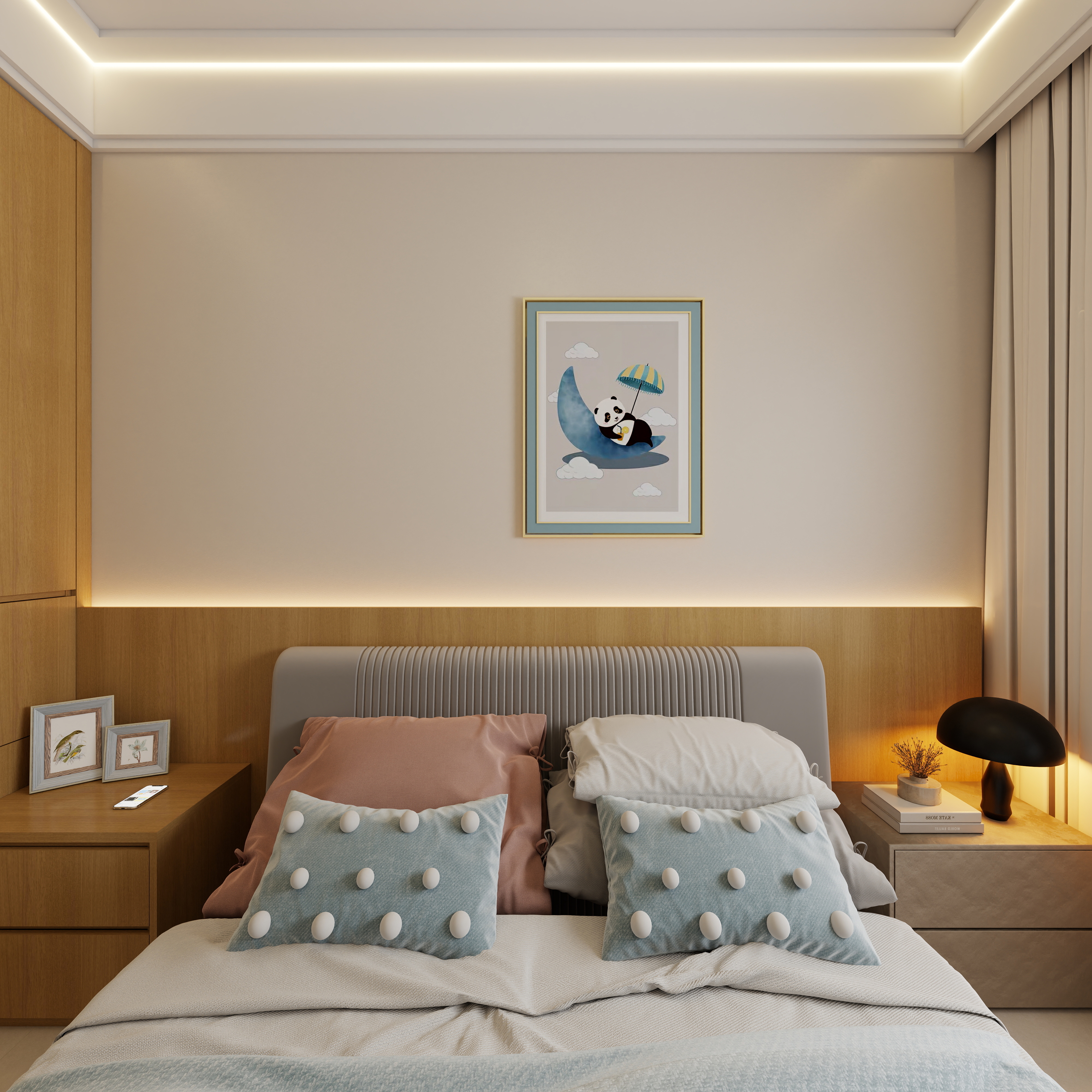 韦春勇-现代简约115㎡2室一层卧室装修效果图第3张