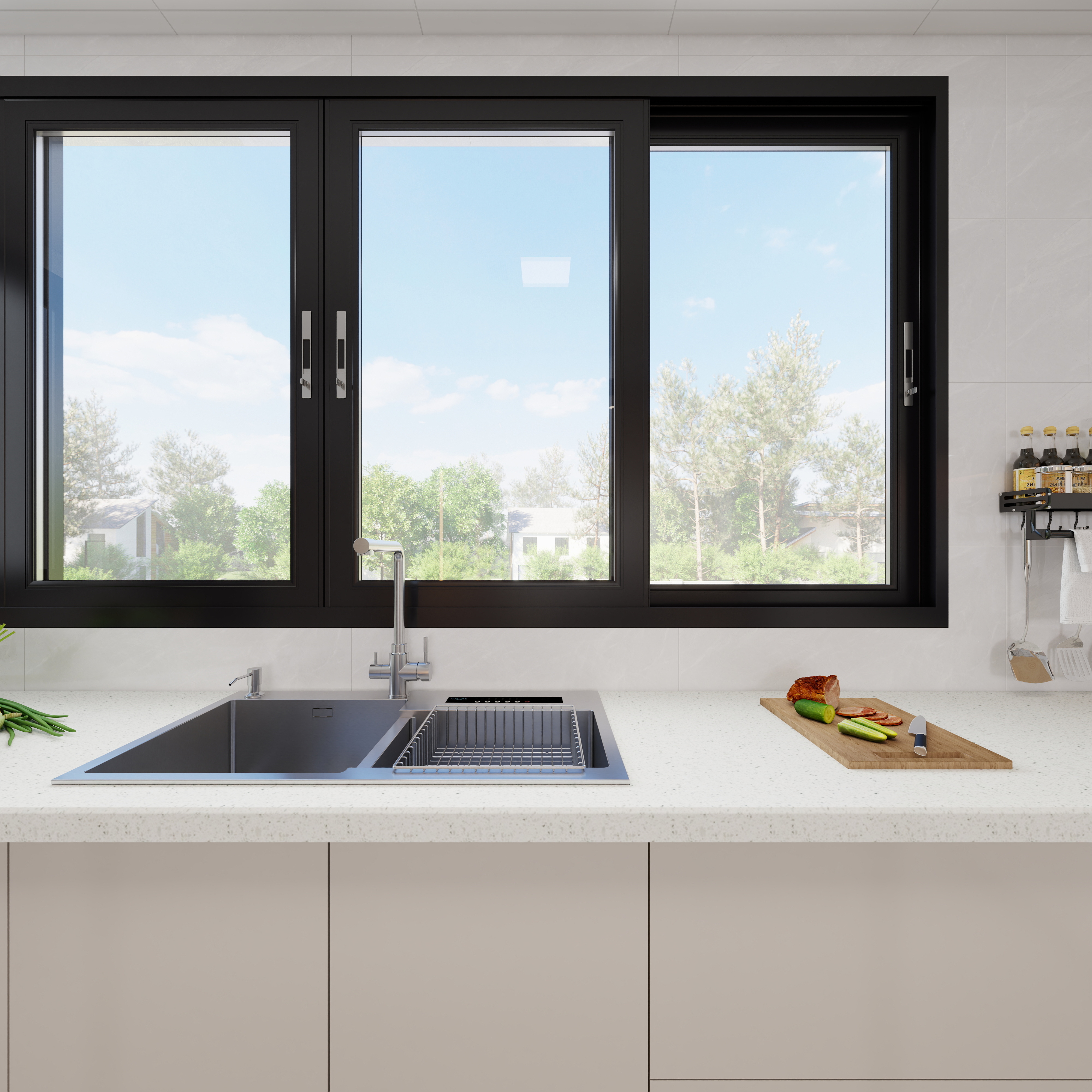 韦春勇-现代简约115㎡2室一层厨房装修效果图第3张