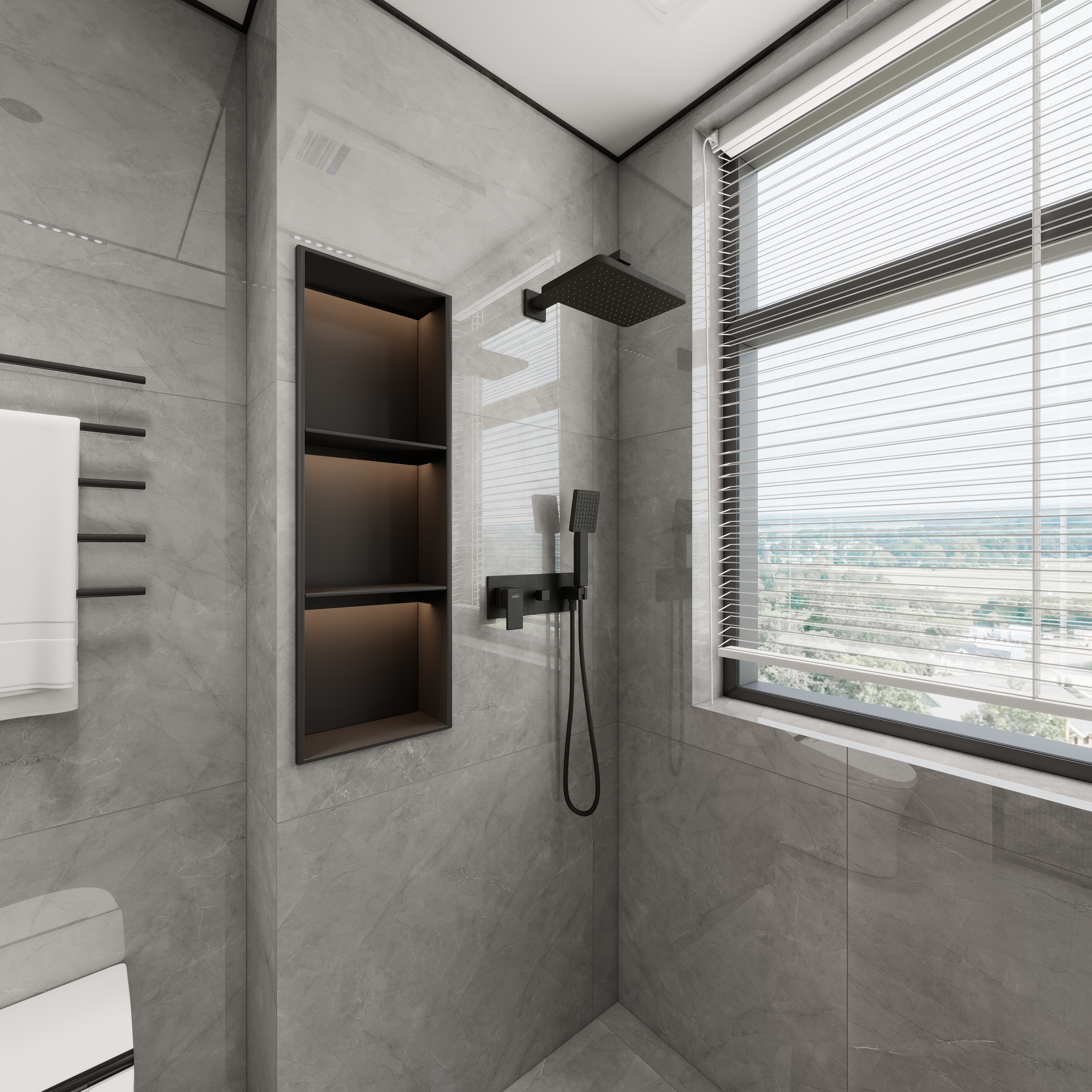 拾年设计李冰-旭辉尊府2一层卫生间装修效果图第2张