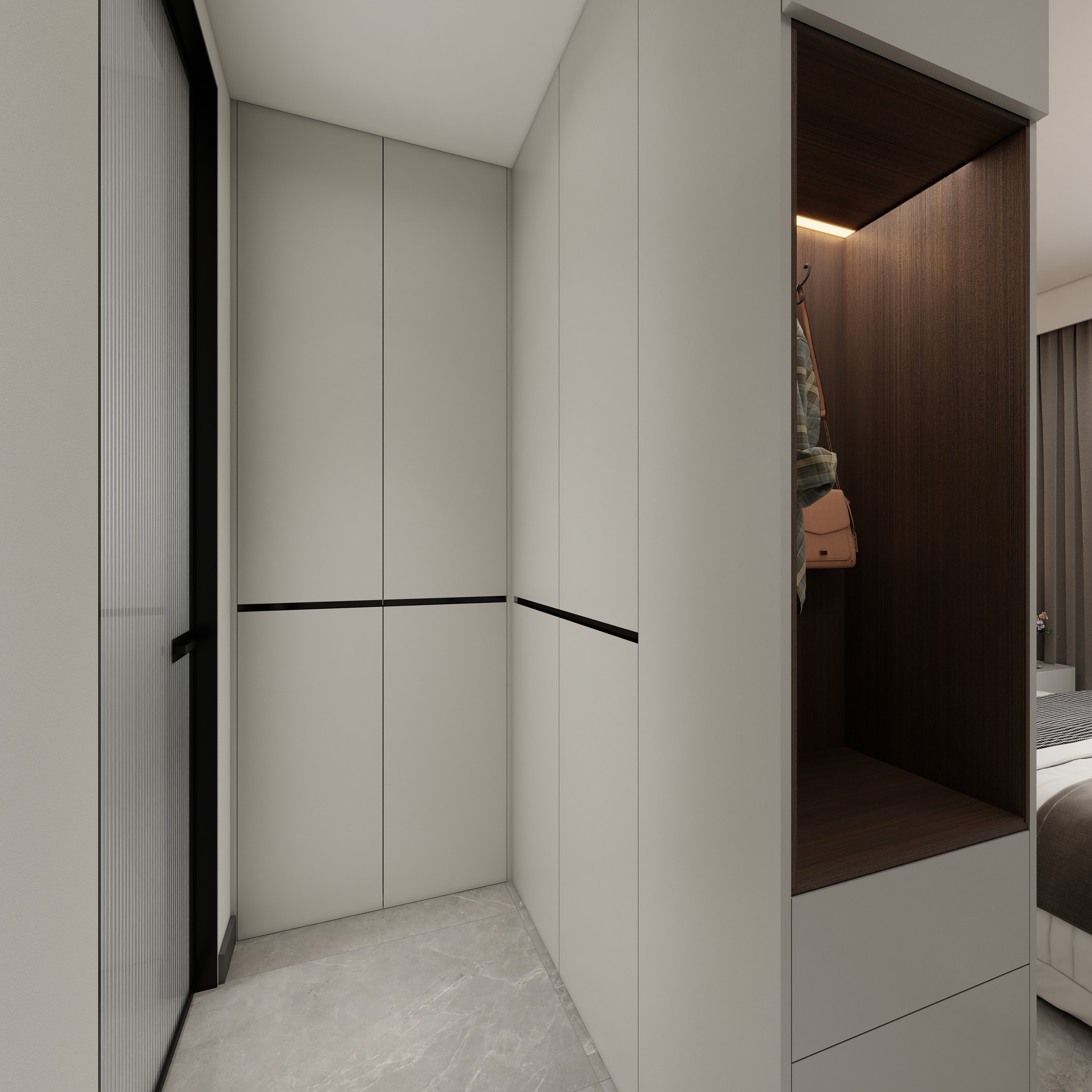 拾年设计李冰-旭辉尊府2一层主卧装修效果图第3张