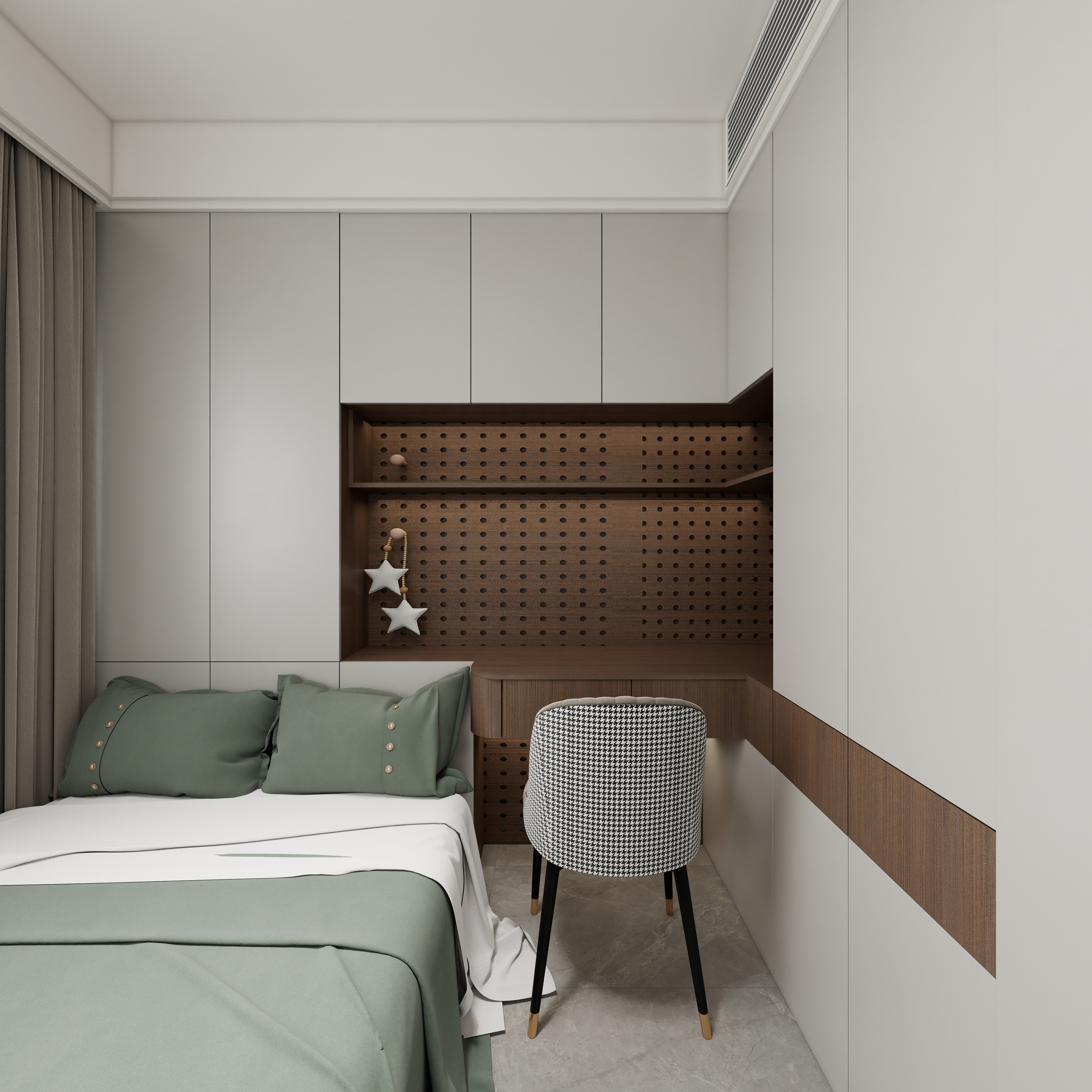 拾年设计李冰-旭辉尊府2一层卧室装修效果图第3张