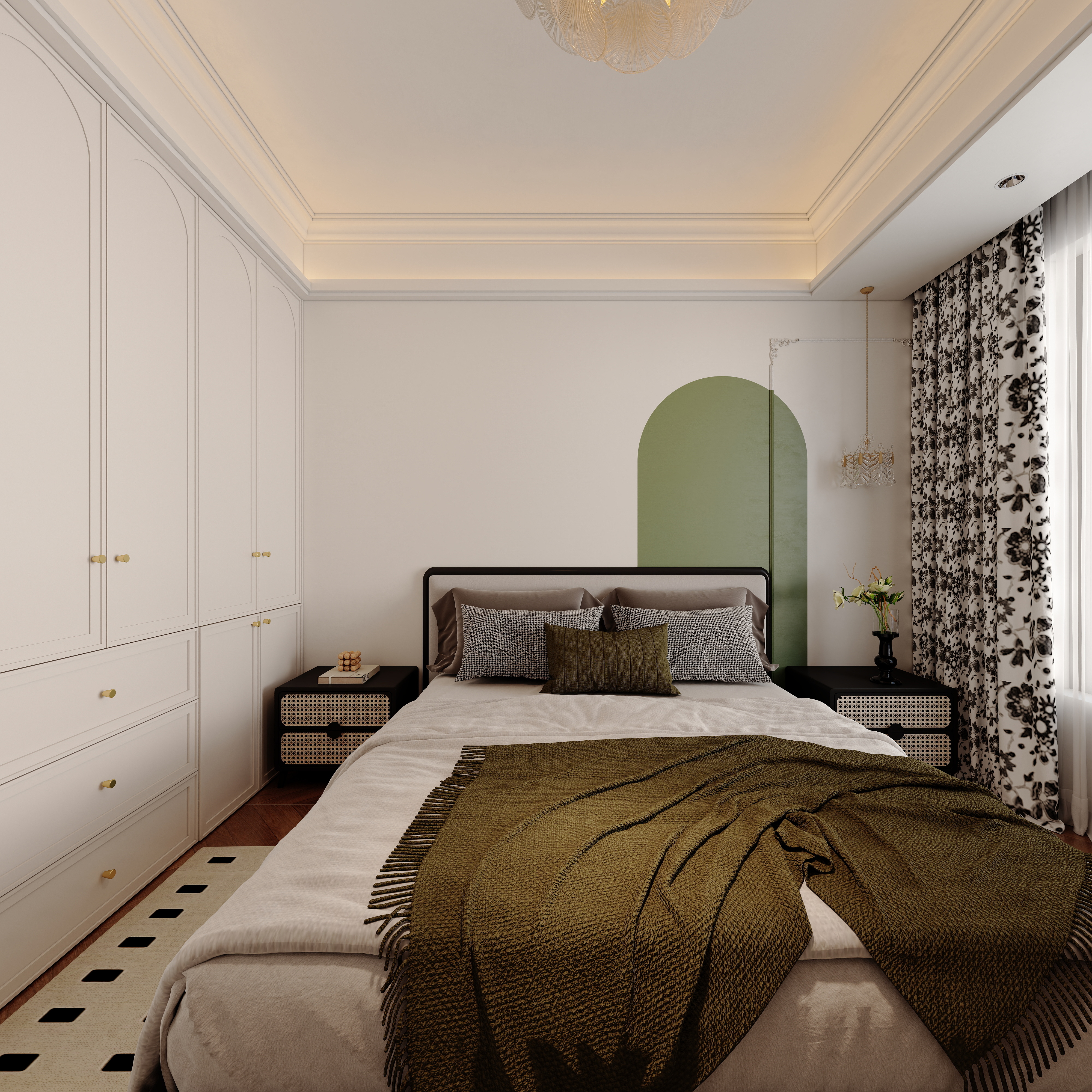 YY.洛洛-法式 146㎡  三室 一层主卧装修效果图第3张