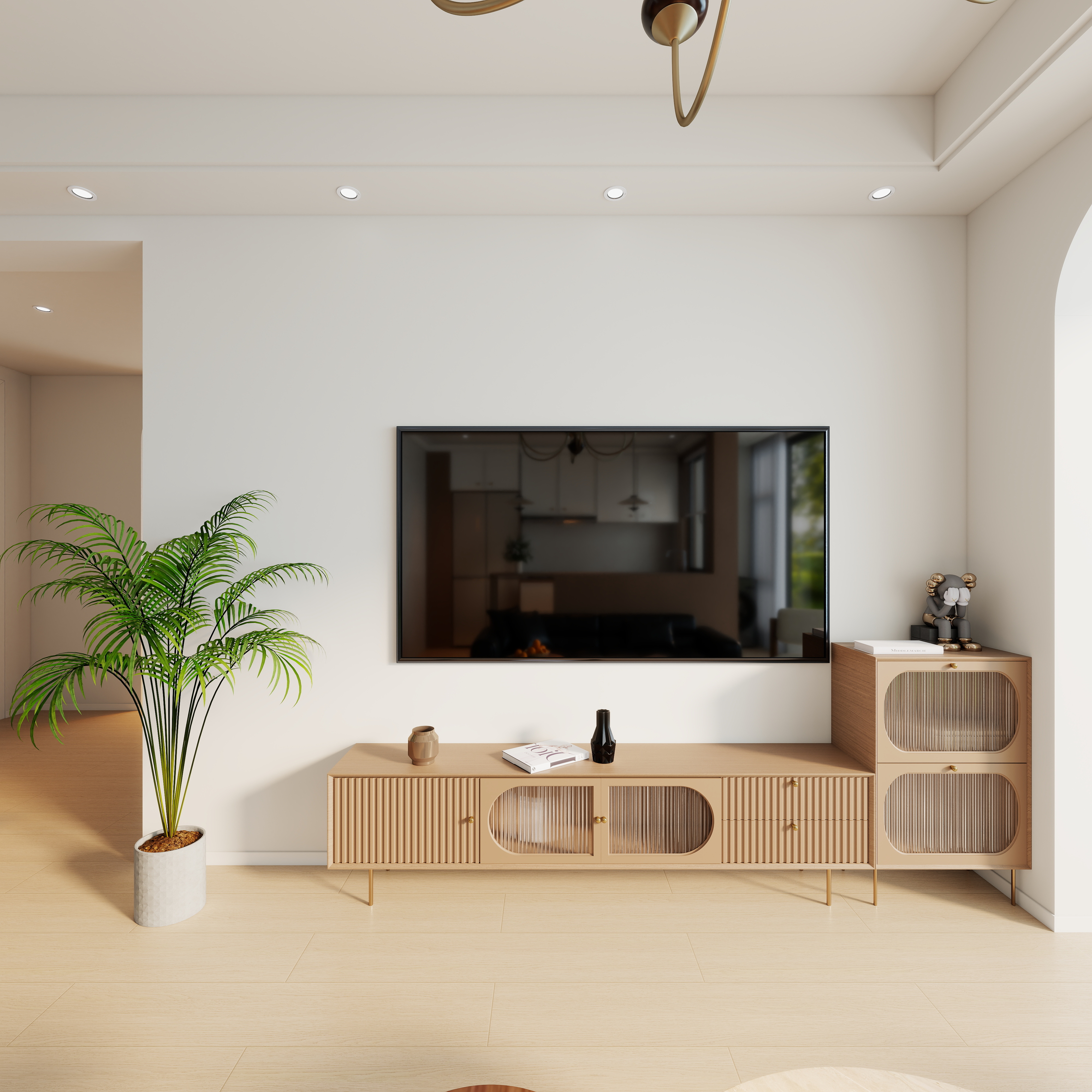 艺雅丽-72平原木风一层客餐厅装修效果图第5张