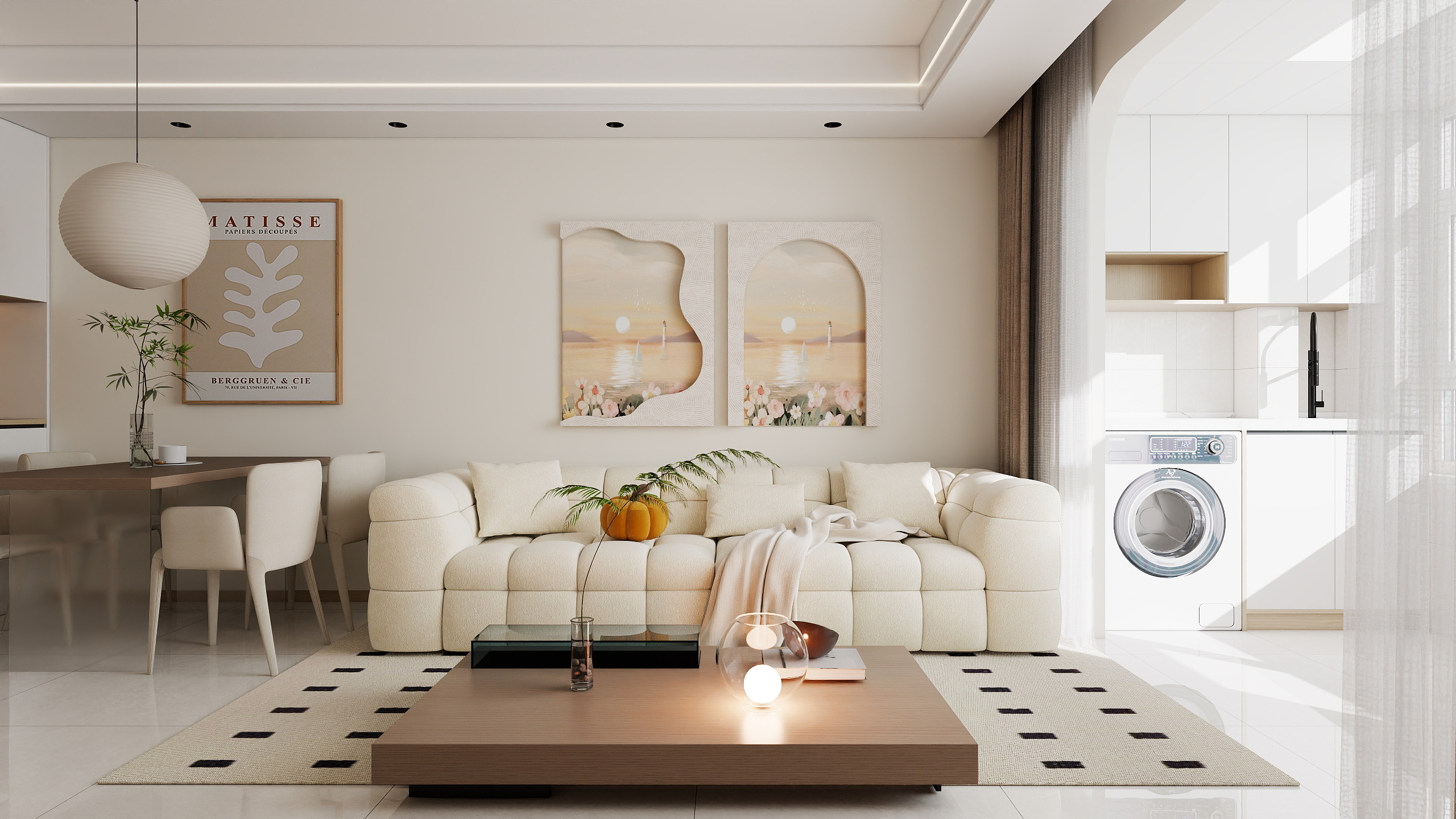 李青越-81平米奶油风格三居室装修效果图